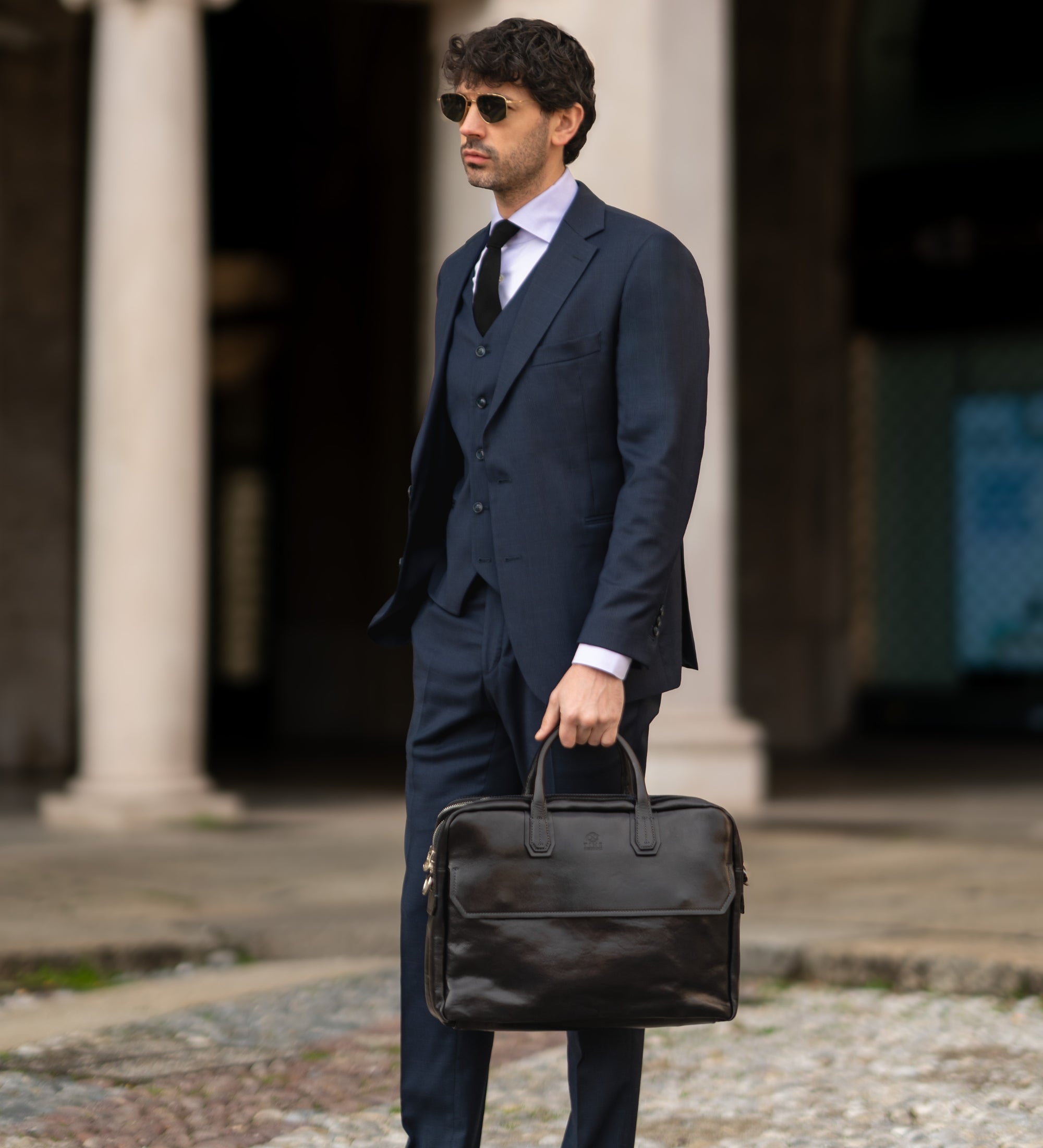 Große Aktentasche Laptoptasche aus Leder - Nostromo