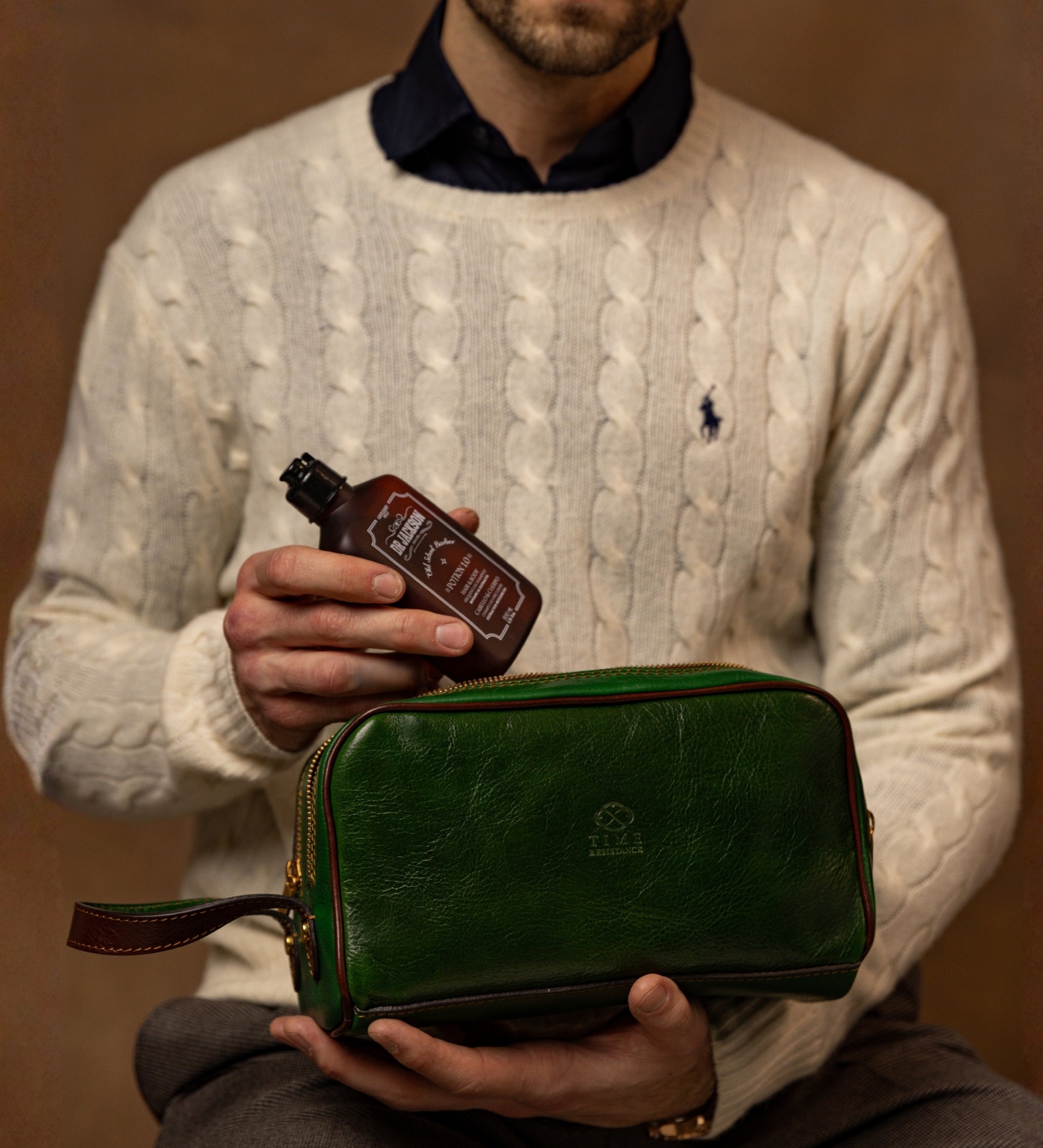Kosmetiktasche aus Leder Kulturbeutel - All the Kings Men