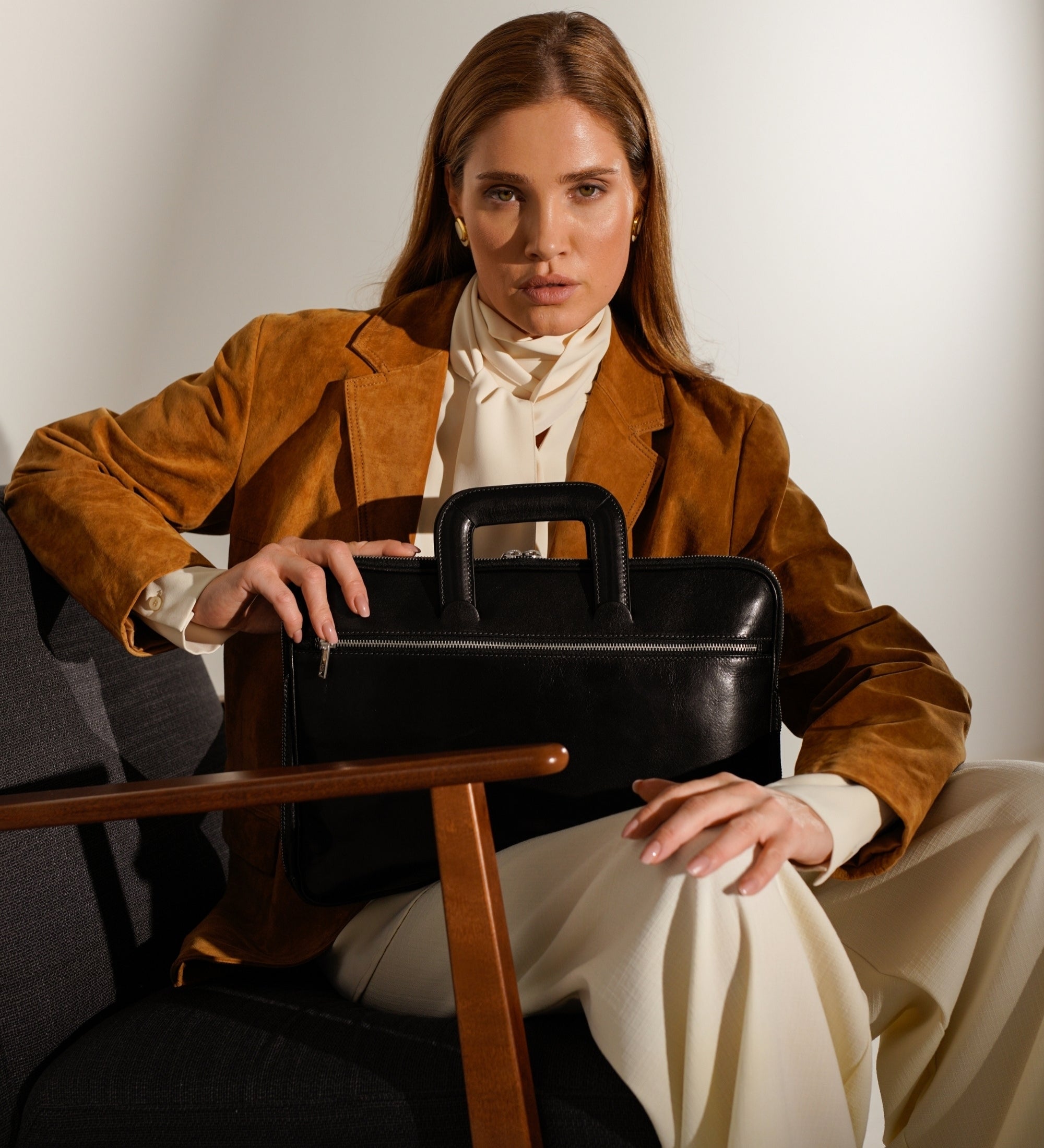 Aktentasche aus Leder für Damen, Laptoptasche - Brave New World