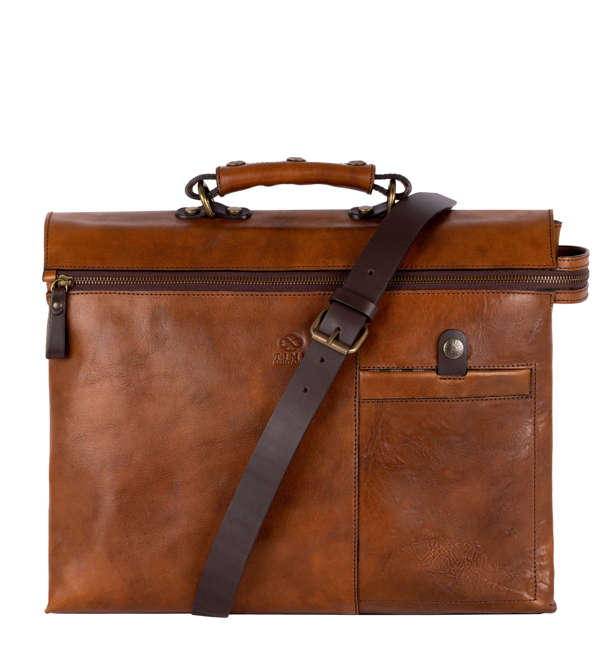 Braune Aktentasche aus Leder für Laptops - From Here to Eternity