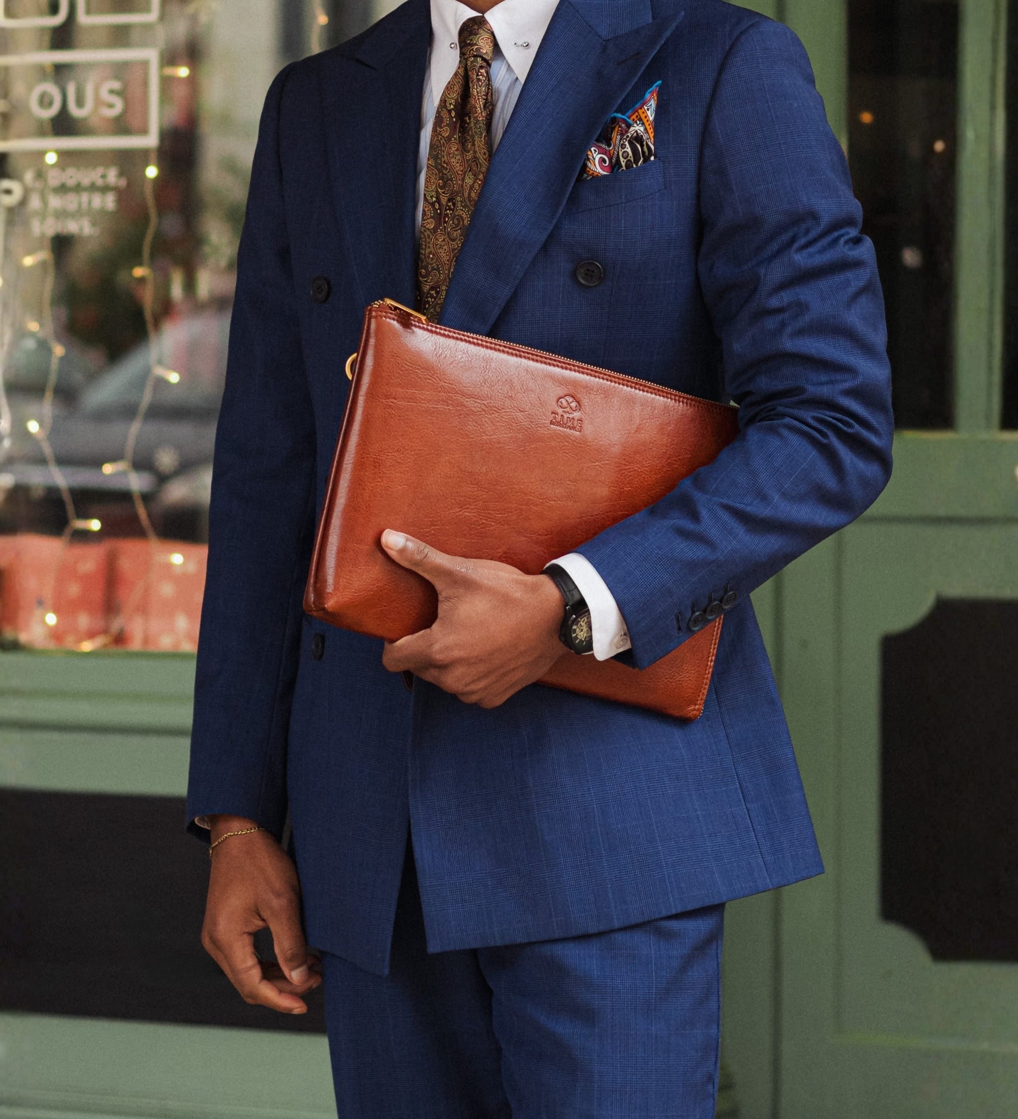 Große Clutch für Herren aus Leder - The Brothers Karamazov