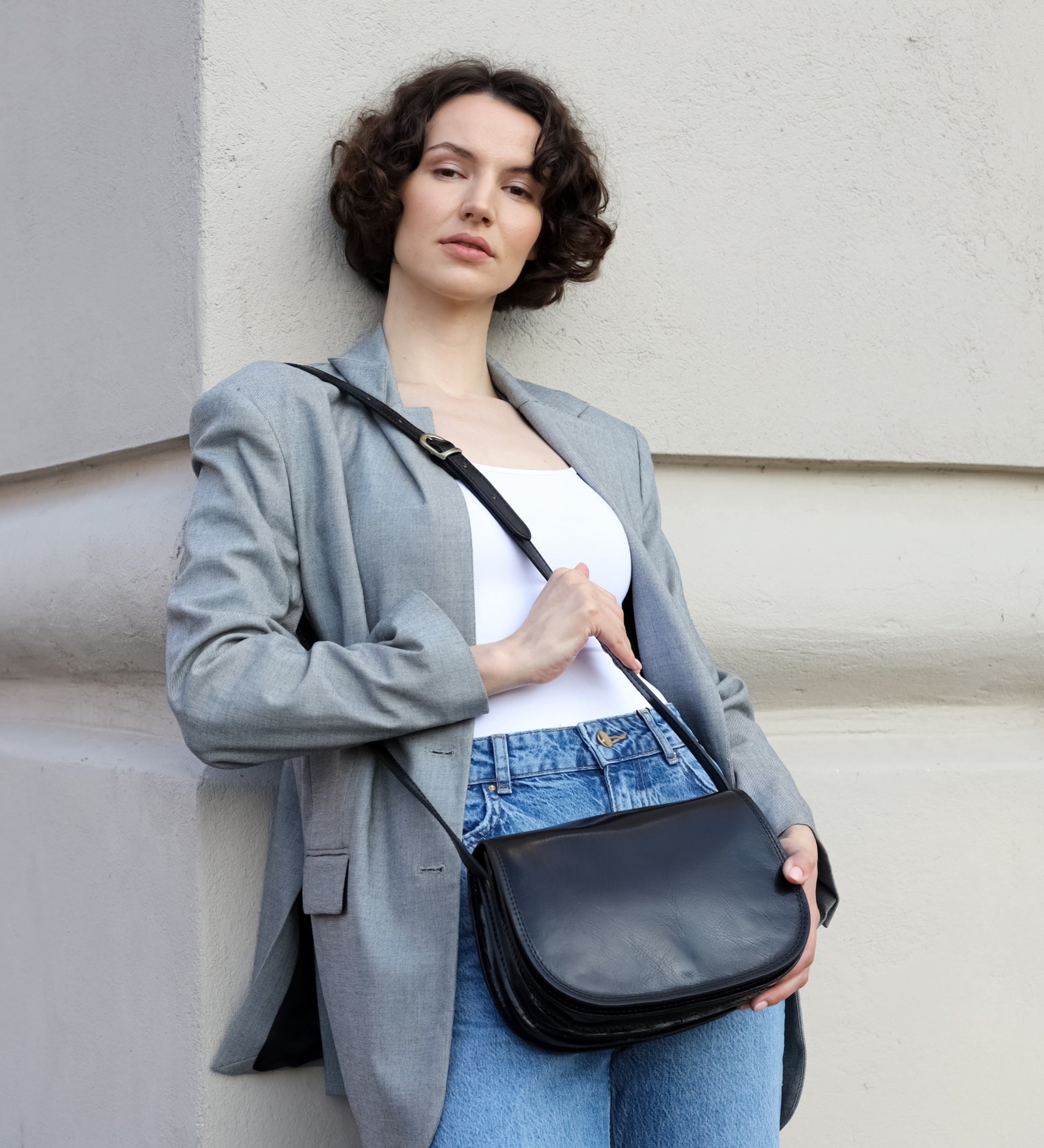 Satteltasche Umhängetasche aus Leder für Damen - Moonfleet
