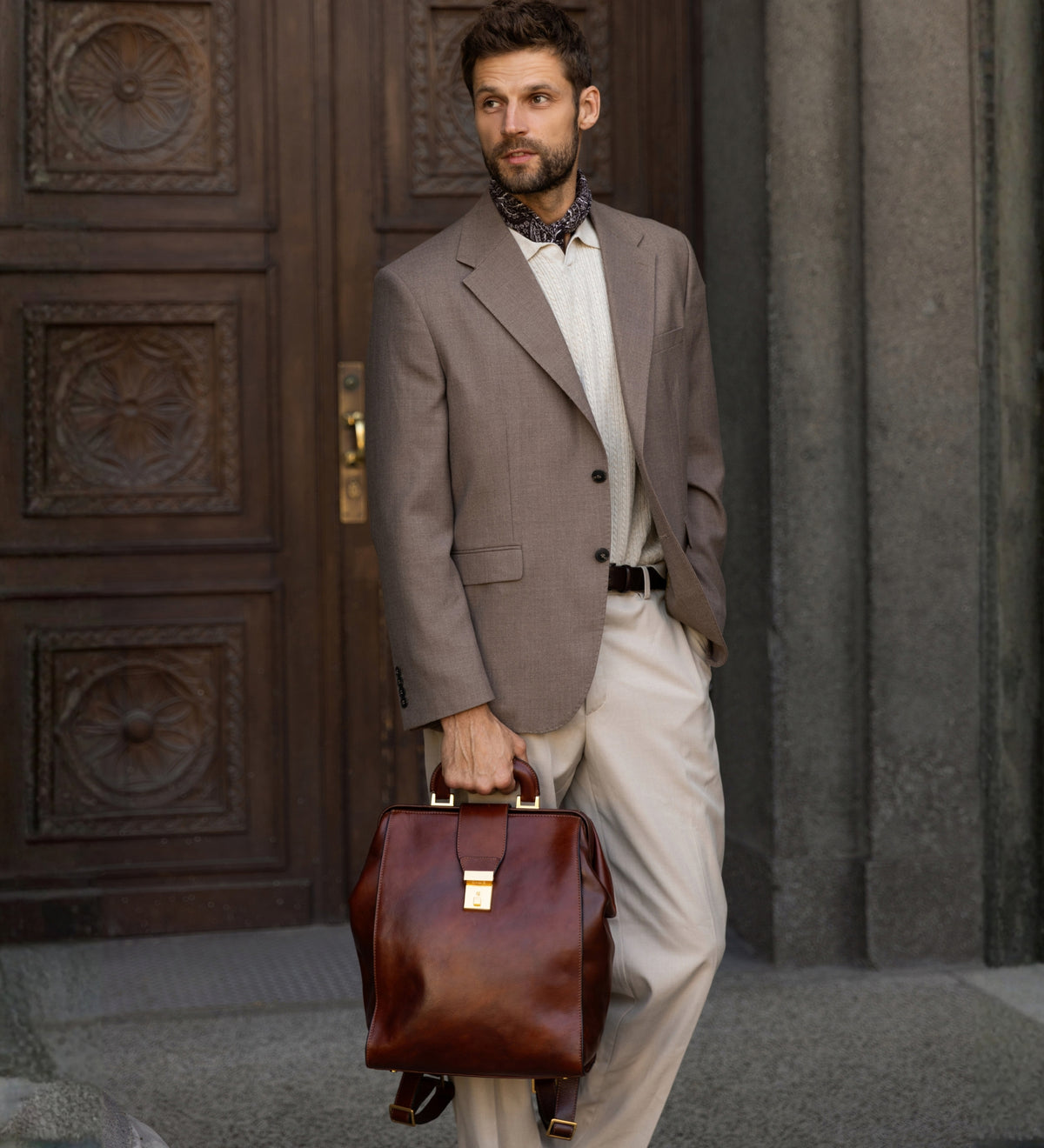 Rucksack aus Leder - A Brief Story of Time