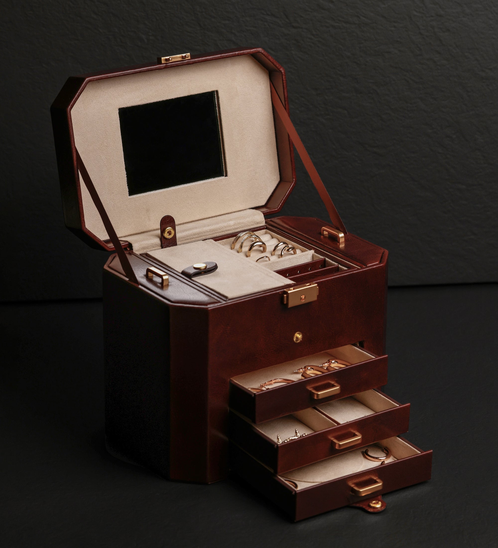 Große Schmuckkästchen aus Leder für Damen - A Handful of Dust