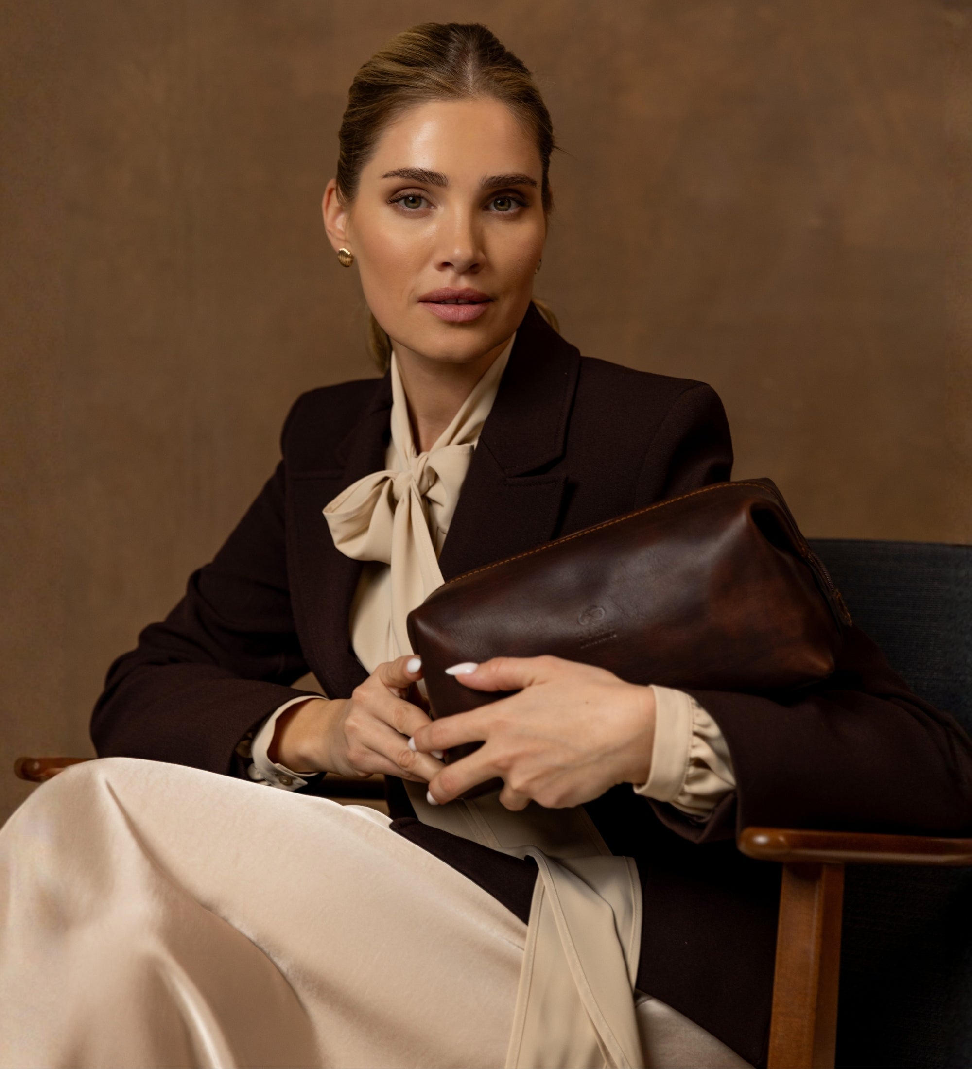 Kosmetiktasche aus Leder für Damen - Four Past Midnight