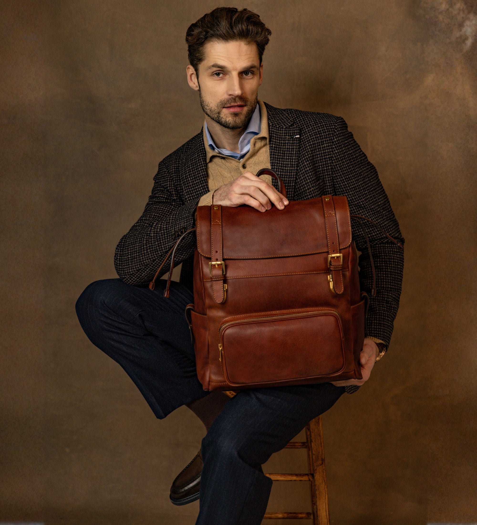 Rucksack aus Leder - The Good Earth