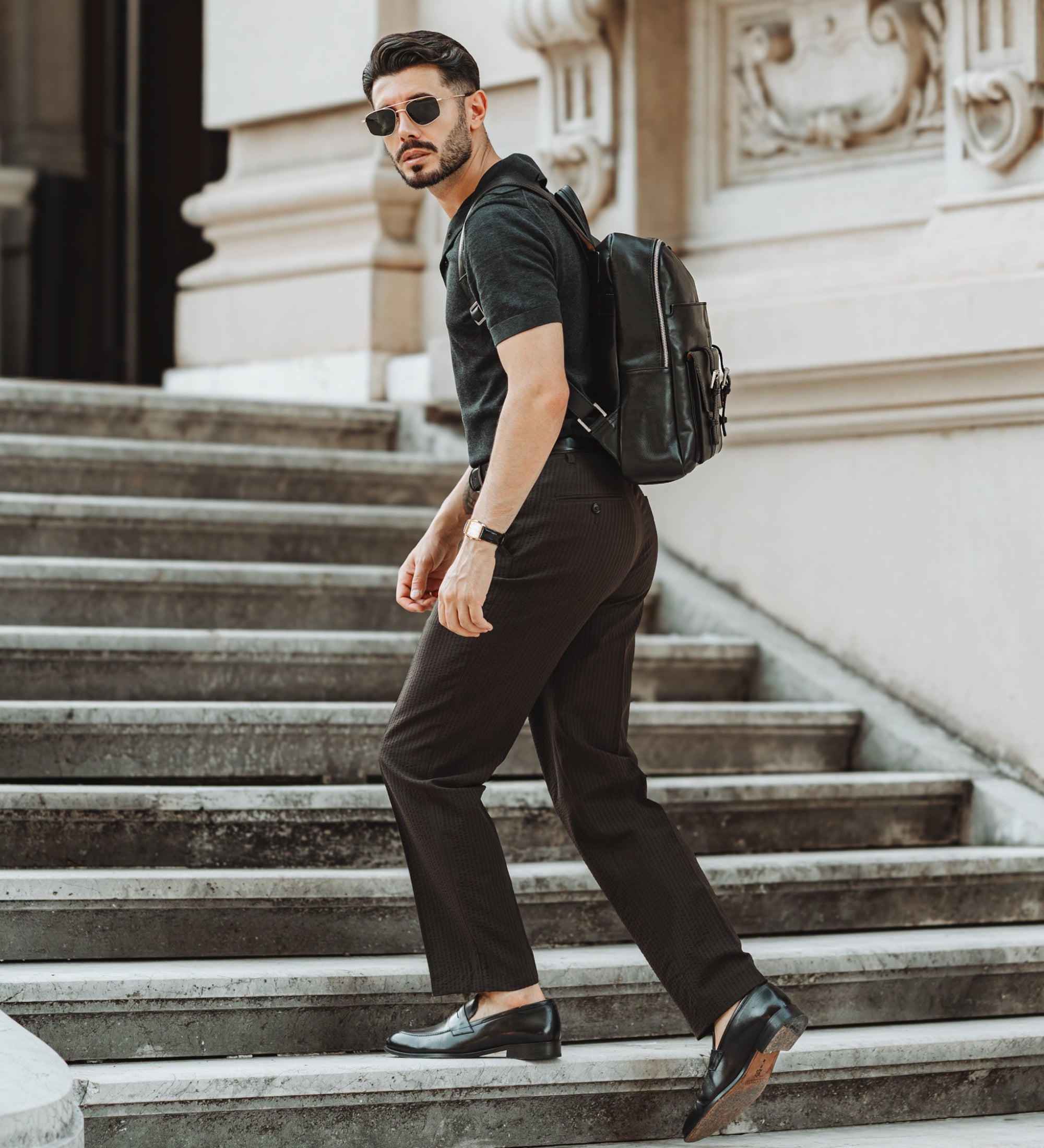 Großer Rucksack aus Leder für Herren - The Divine Comedy