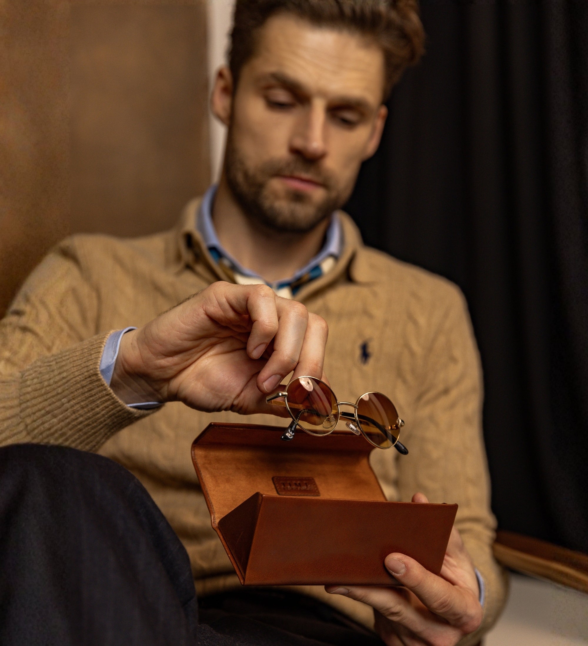 Brillenetui aus Leder - The Riddle of the Sands