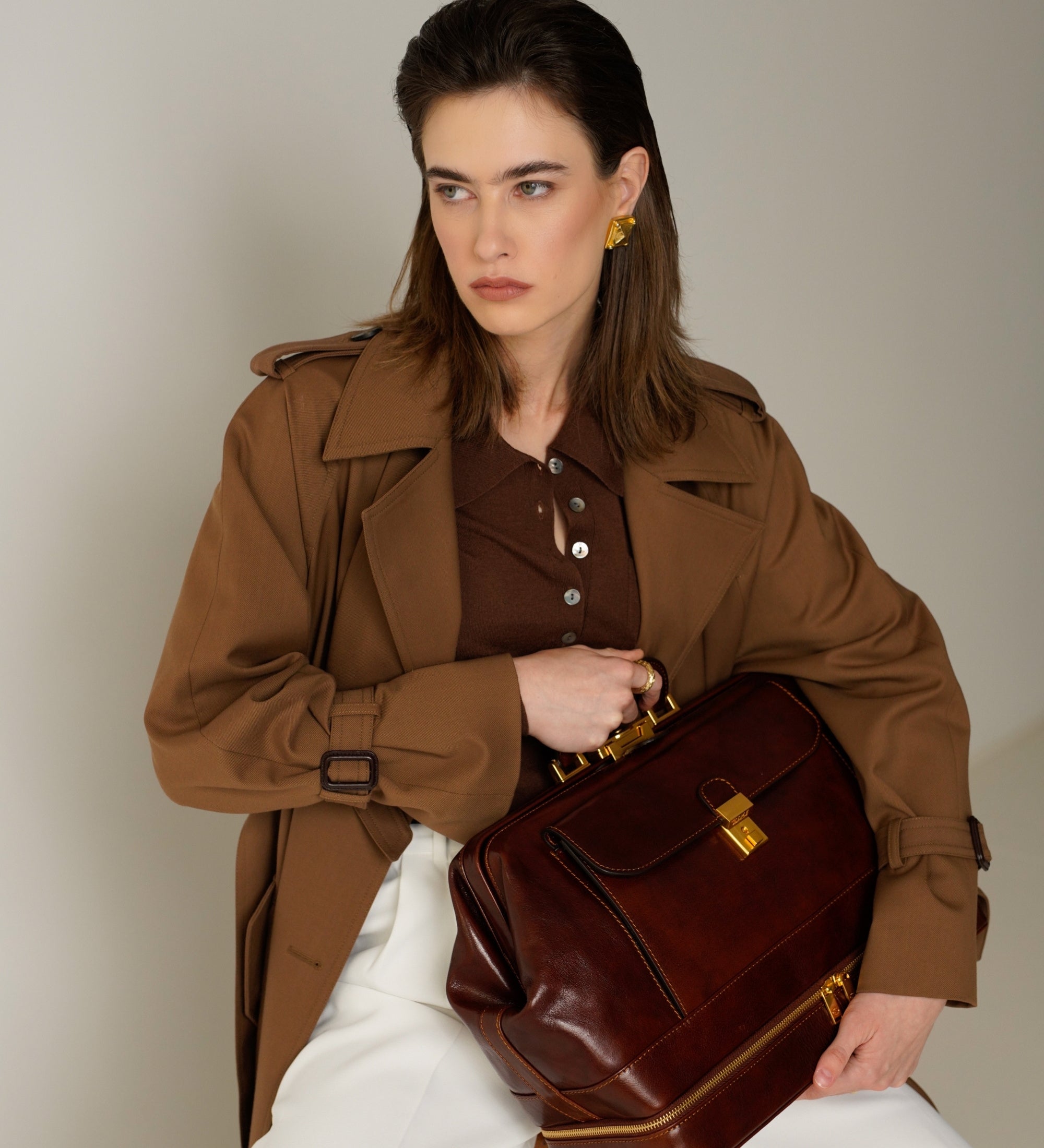 Große Arzttasche aus Italienischem Leder für Damen - The Master and Margarita