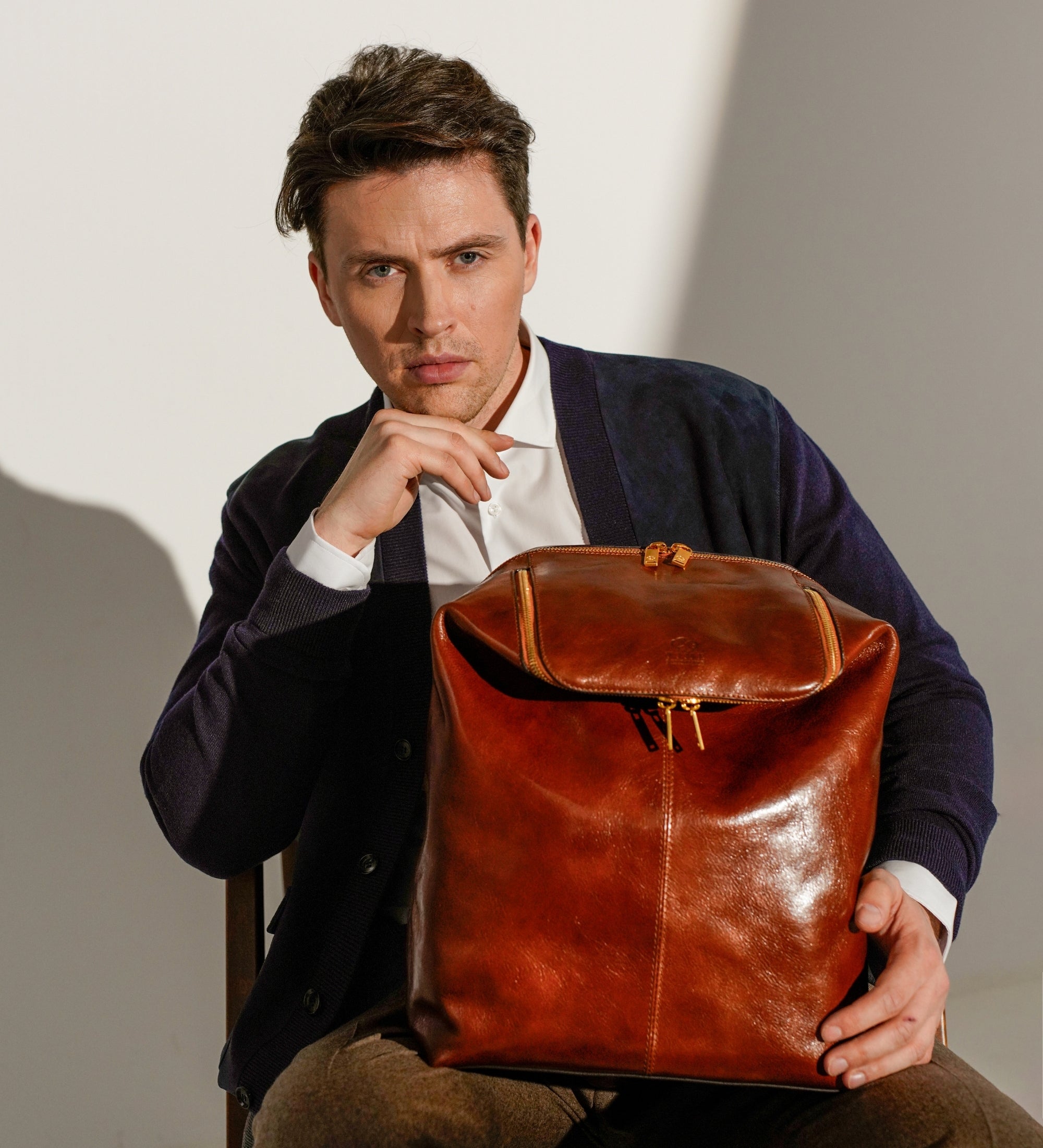 Rucksack aus Leder - A Bend in the River