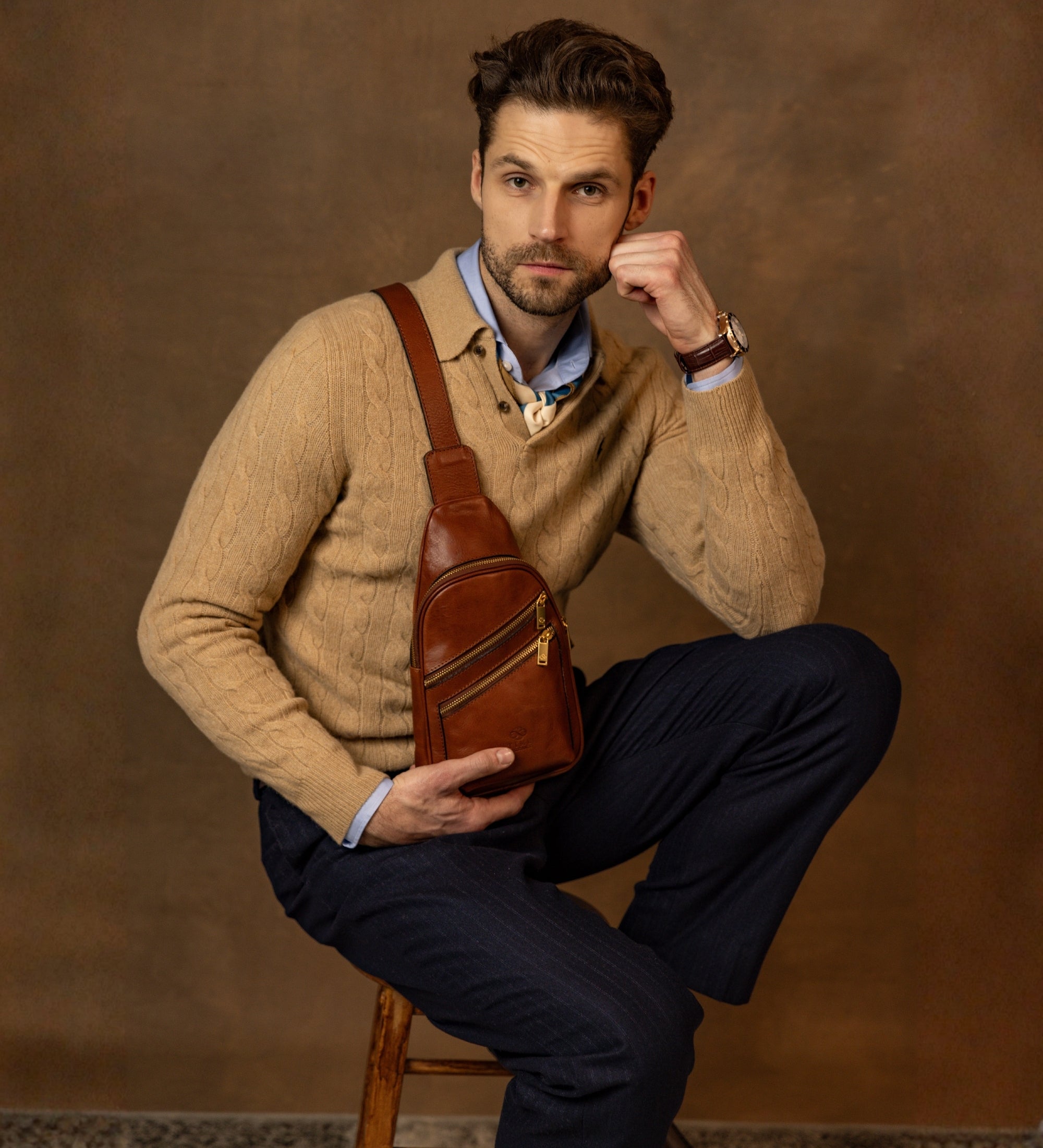 Schultertasche aus Leder - Catch-22