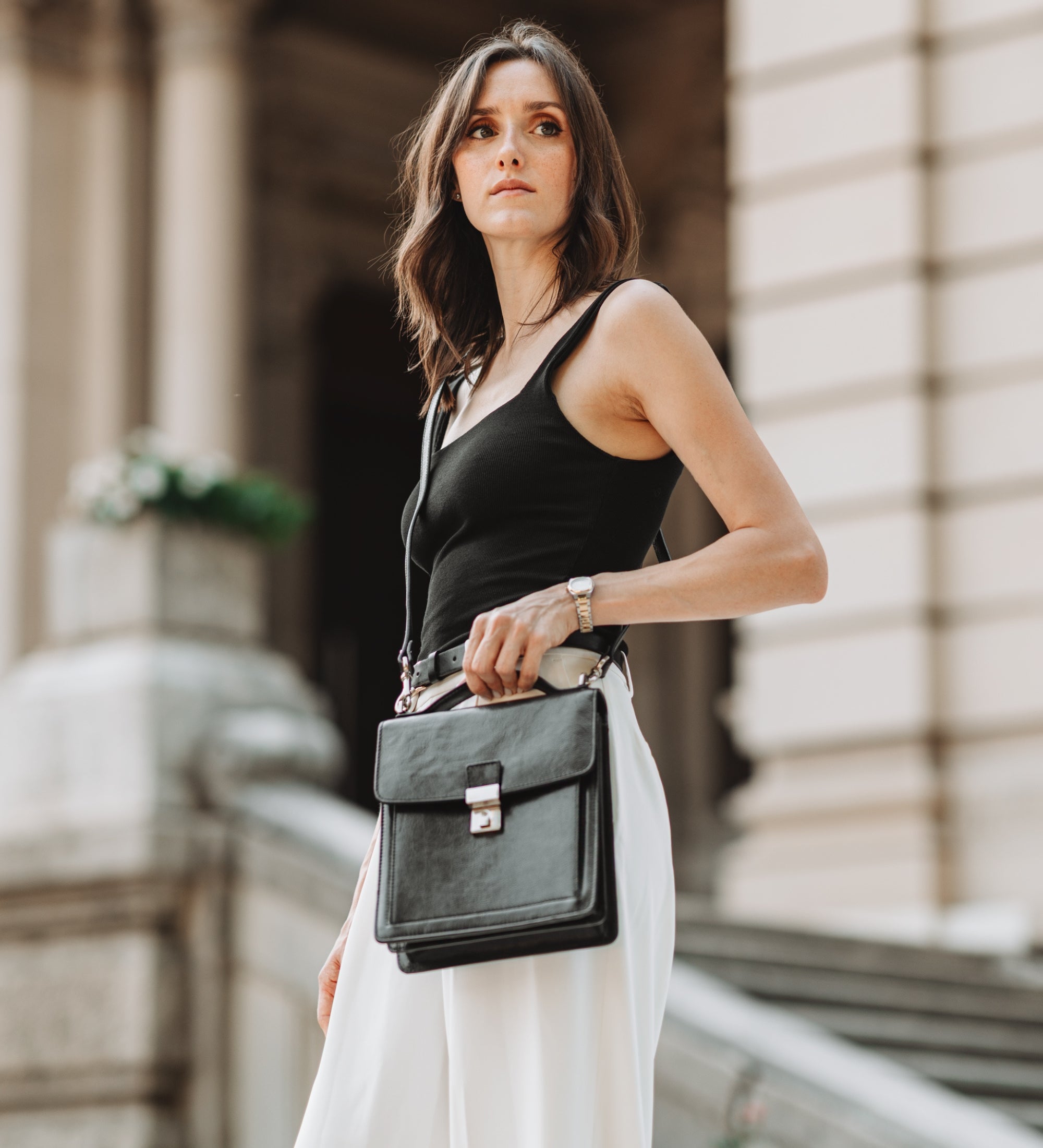 Kleine Aktentasche aus Leder für Damen - Walden