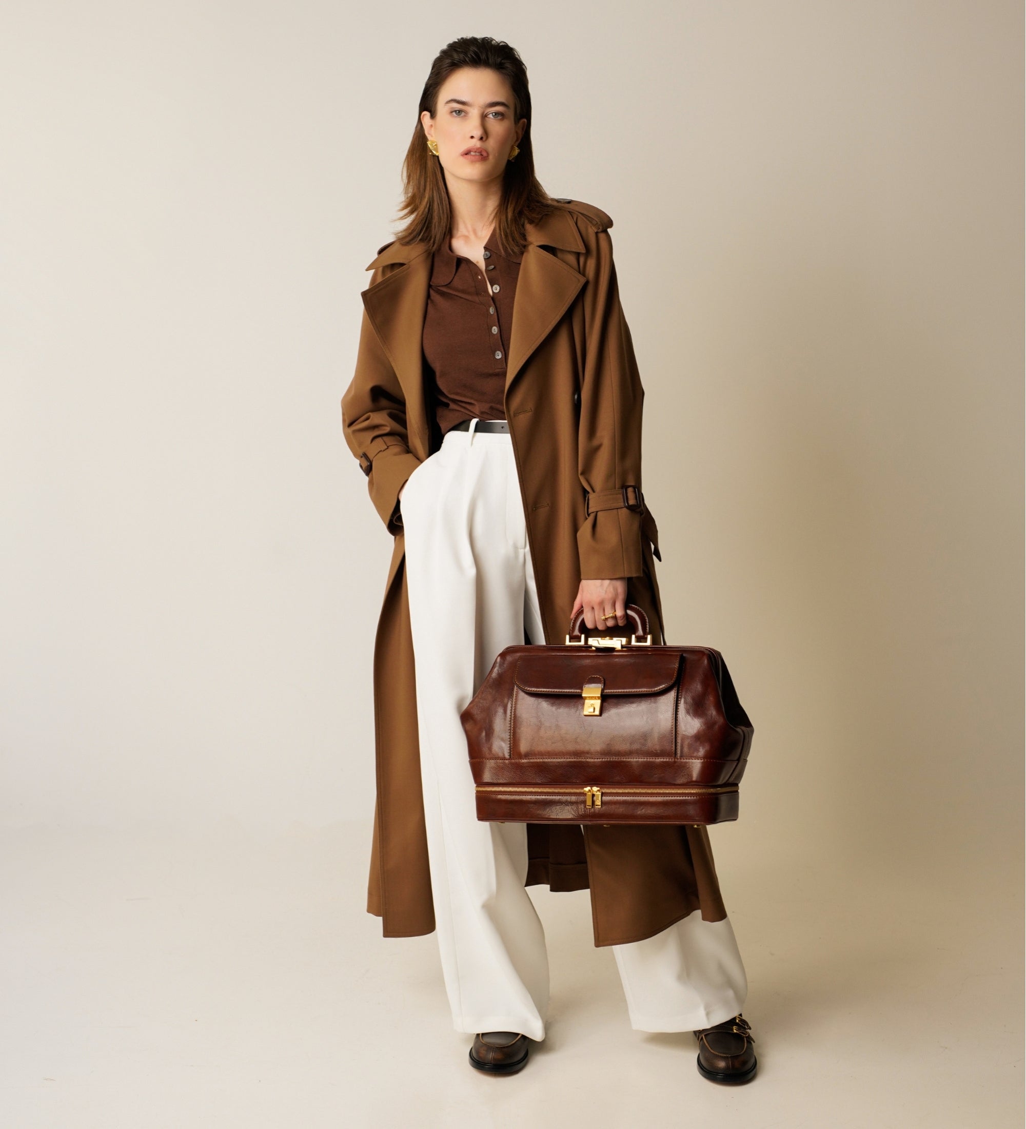 Große Arzttasche aus Italienischem Leder für Damen - The Master and Margarita