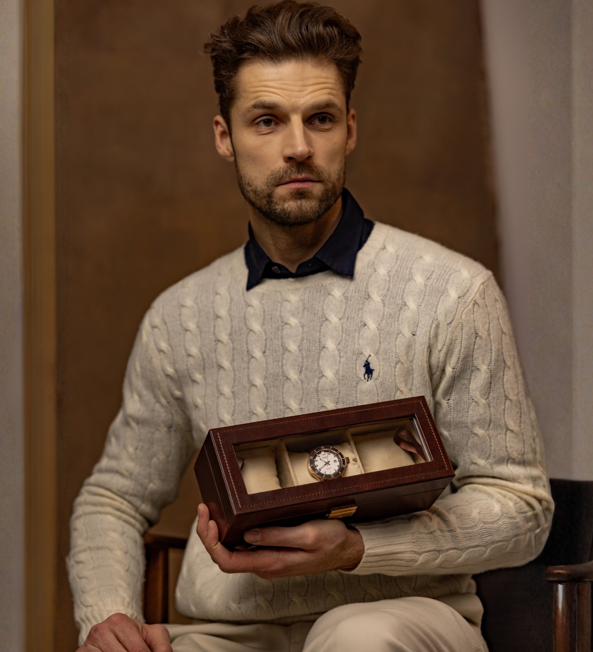 Uhrenbox aus Leder, Uhren-Organizer - Silence