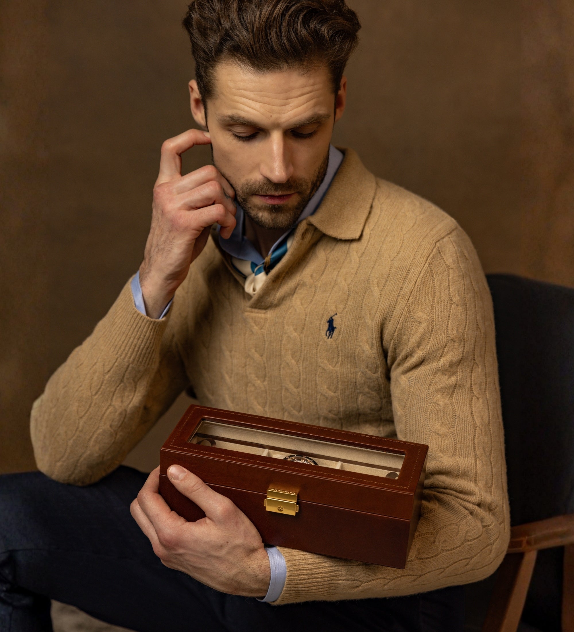 Uhrenbox aus Leder, Uhren-Organizer - Silence