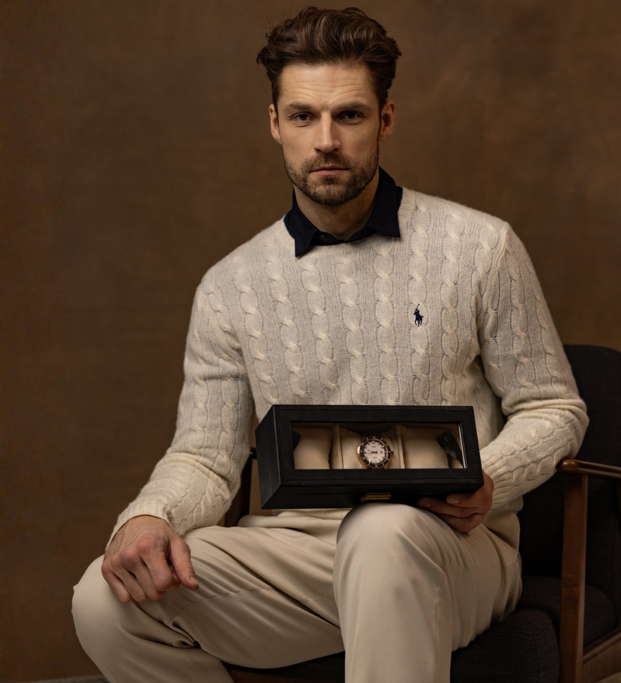 Uhrenbox aus Leder, Uhren-Organizer - Silence