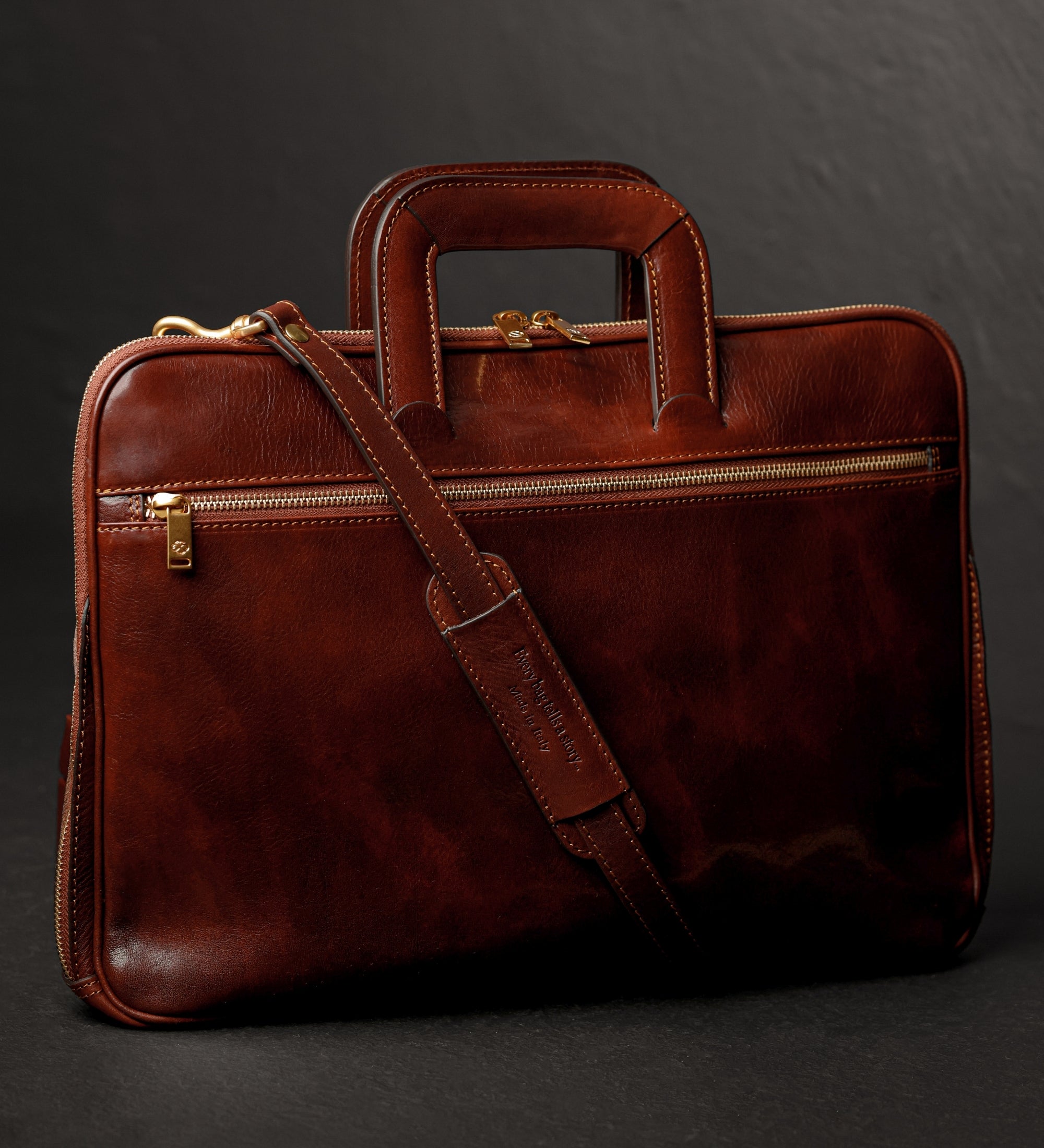 Aktentasche aus Leder für Damen, Laptoptasche - Brave New World