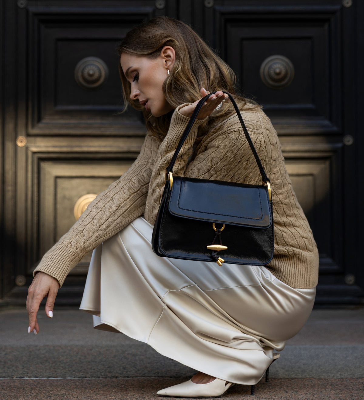 Leder-Tasche mit Klappe für Damen - Possession