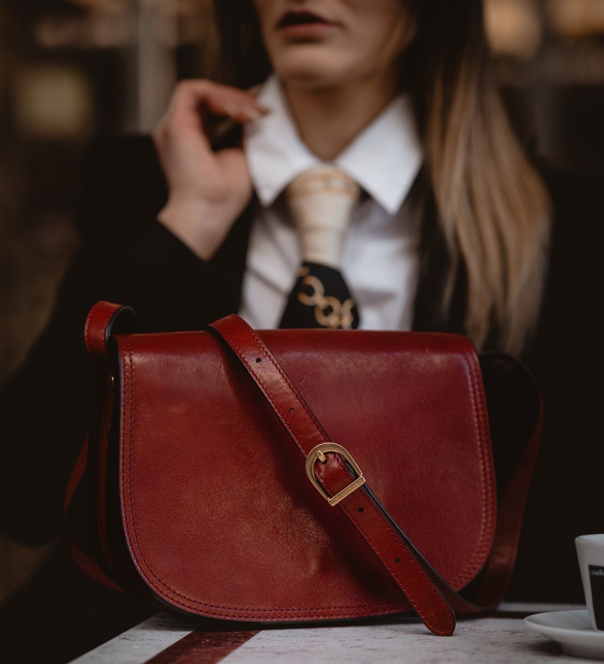 Satteltasche Umhängetasche aus Leder für Damen - Moonfleet