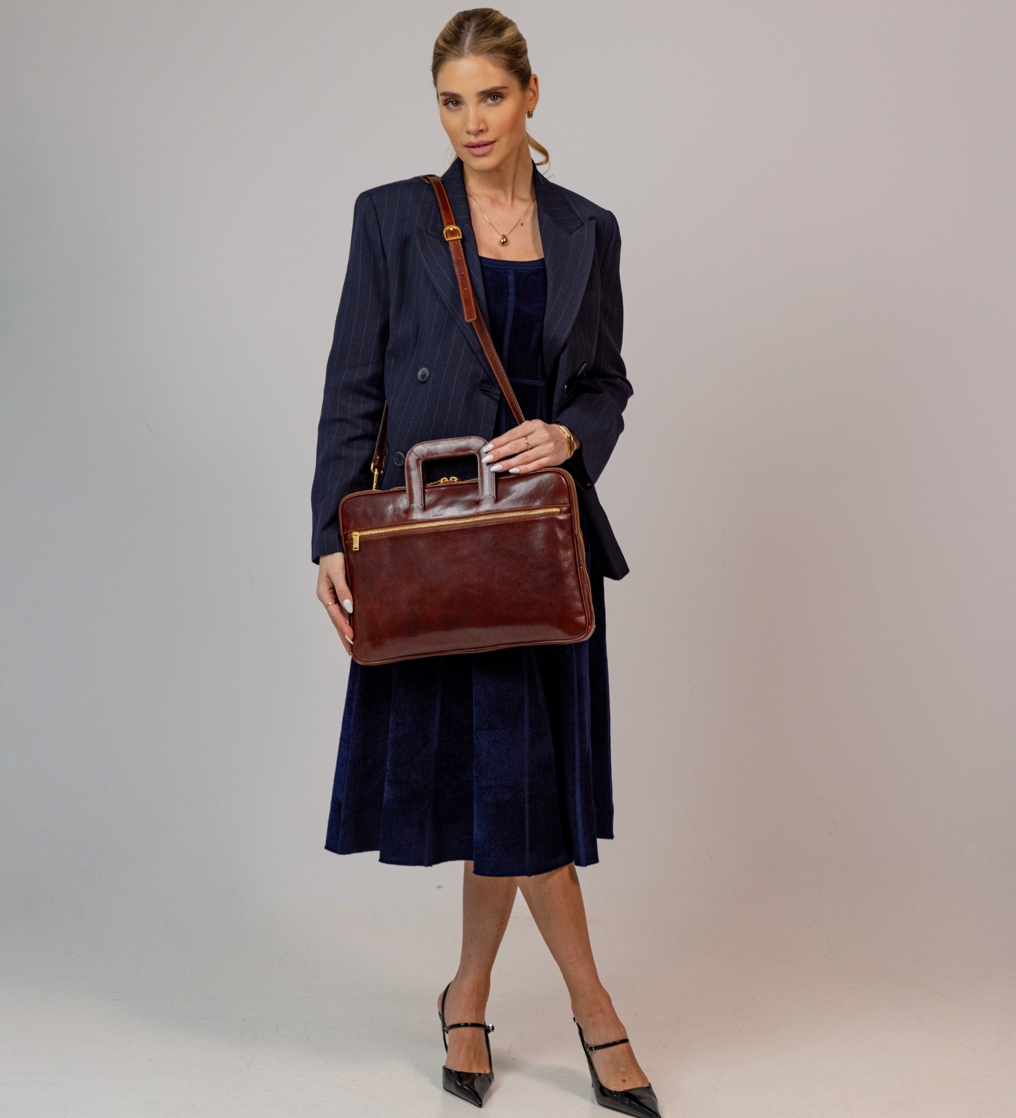 Aktentasche aus Leder für Damen, Laptoptasche - Brave New World