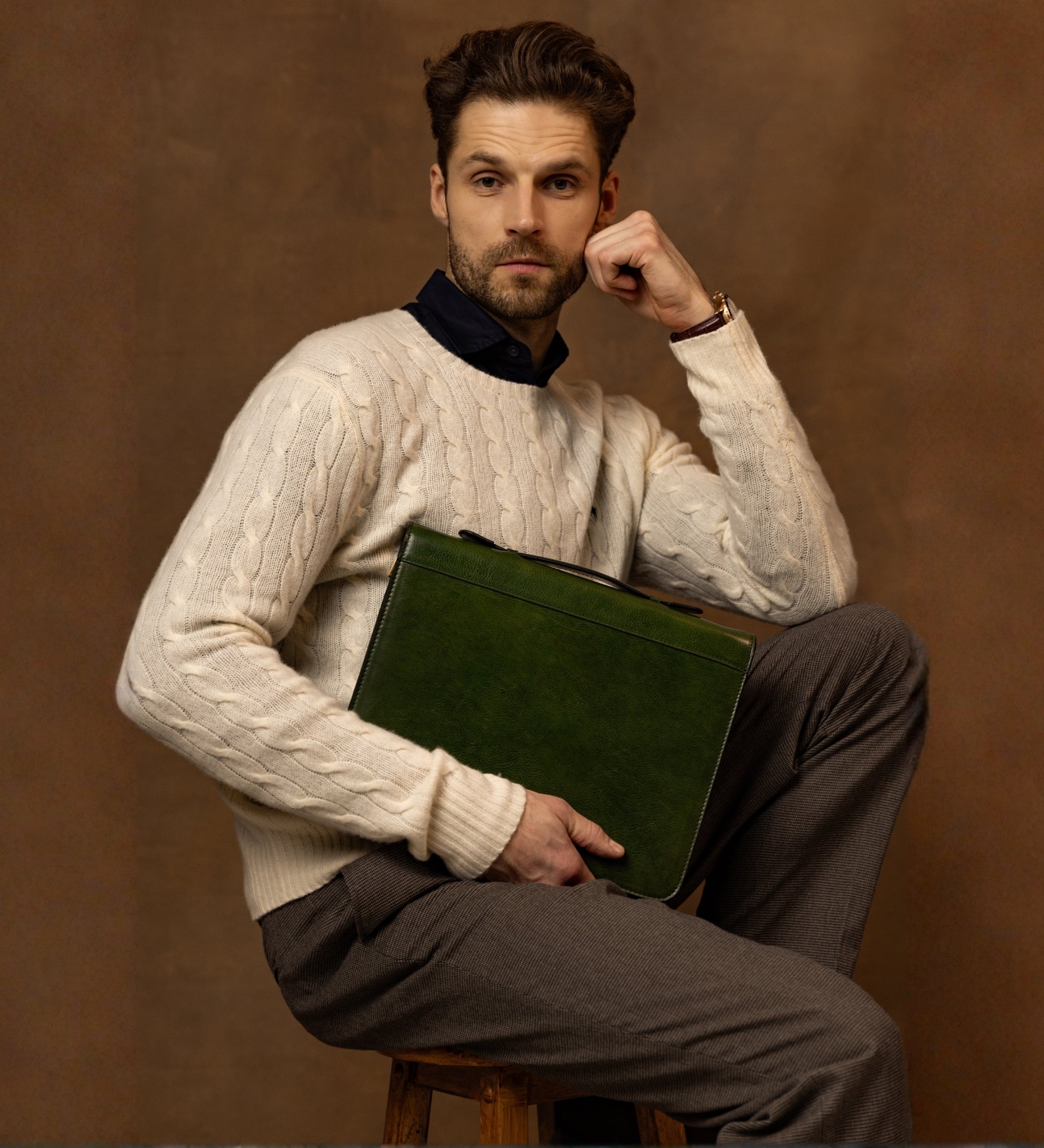 Portfolio aus Leder mit Ordner - Joy in the Morning