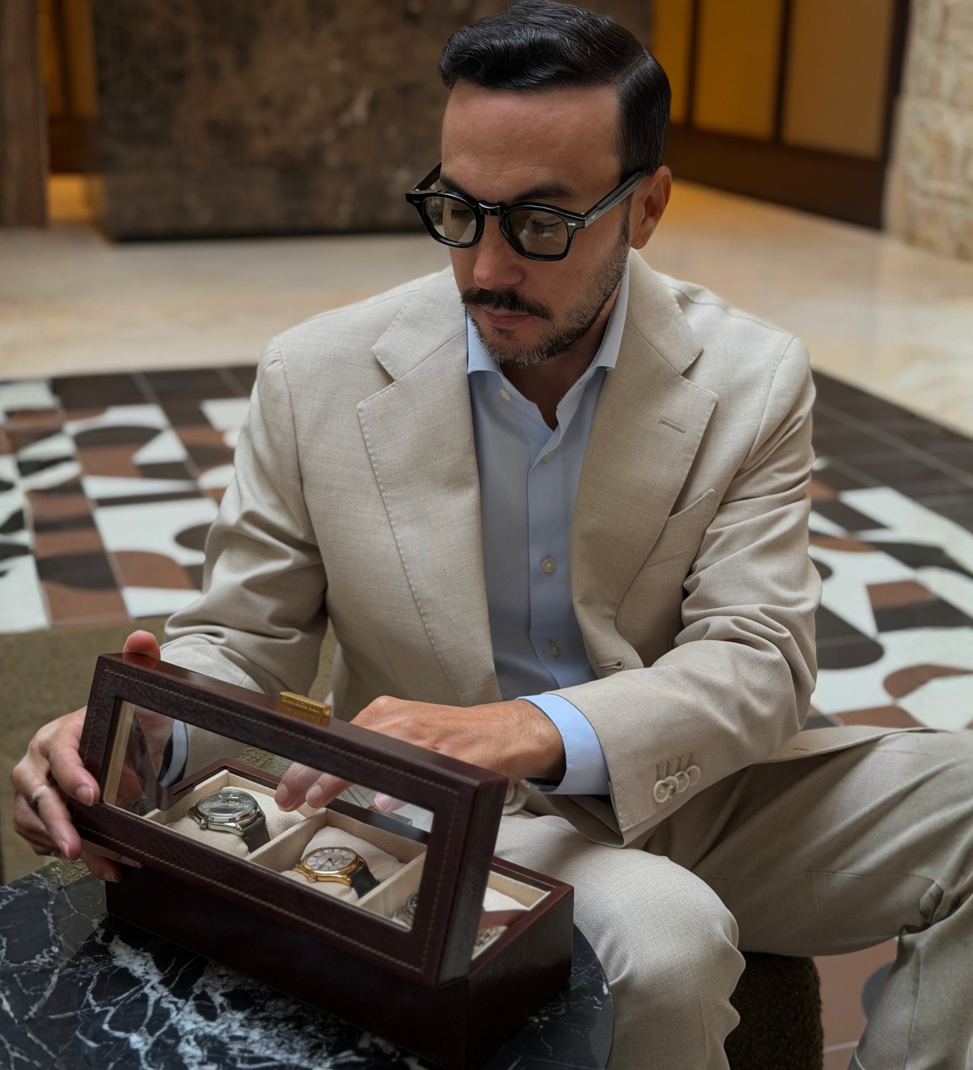 Uhrenbox aus Leder, Uhren-Organizer - Silence