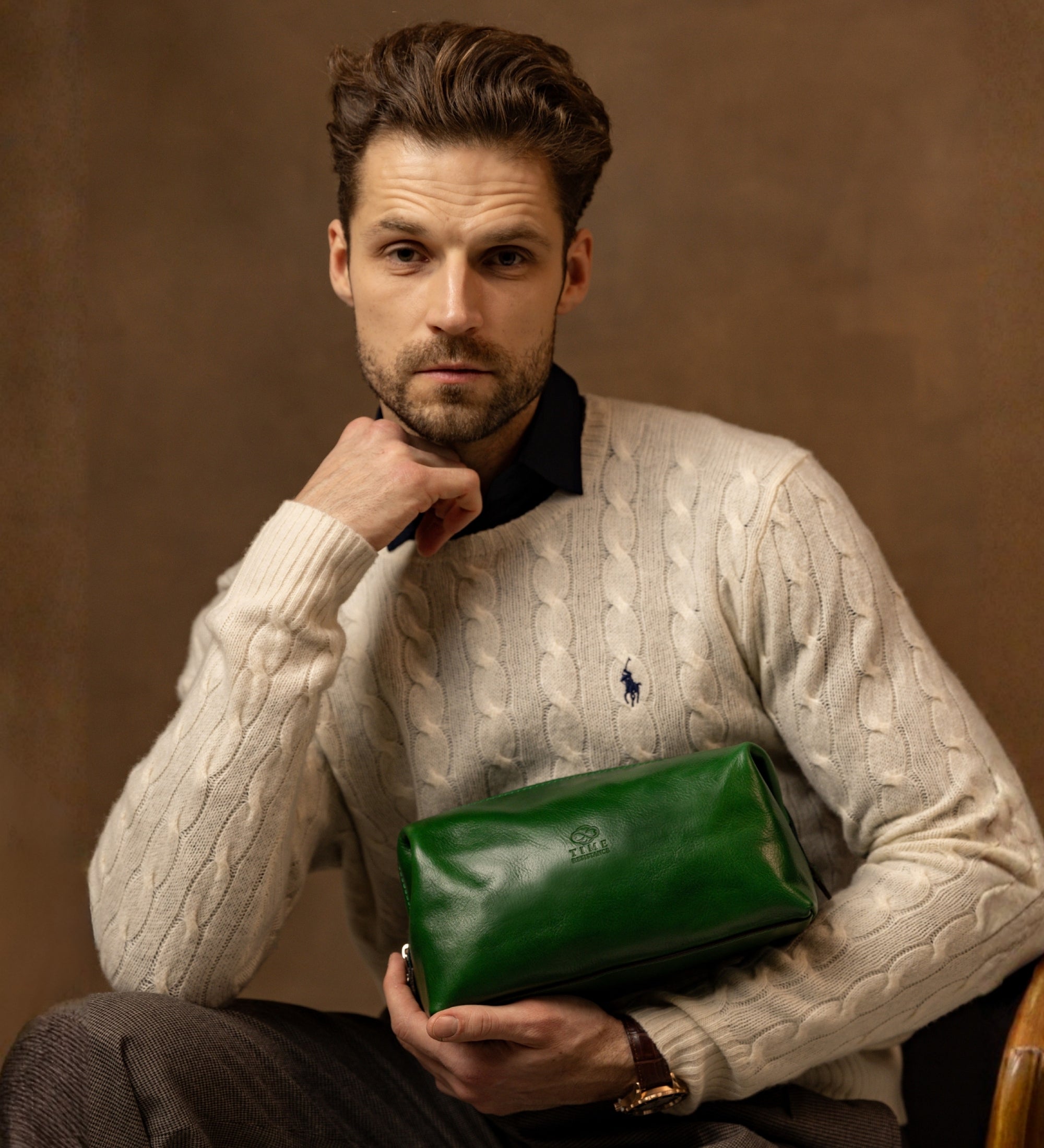 Kosmetiktasche aus Leder - Four Past Midnight