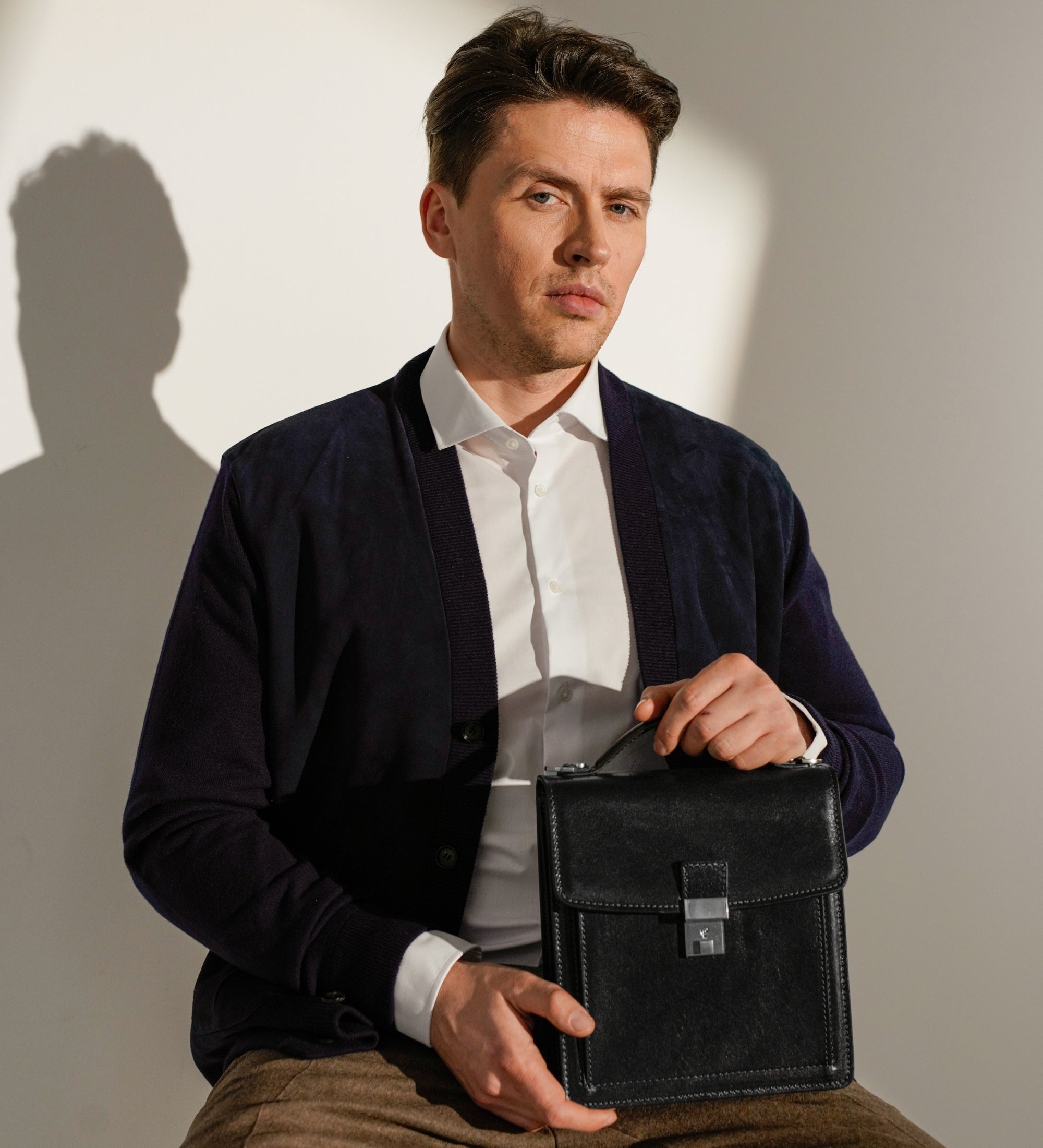 Kleine Aktentasche aus Leder - Walden