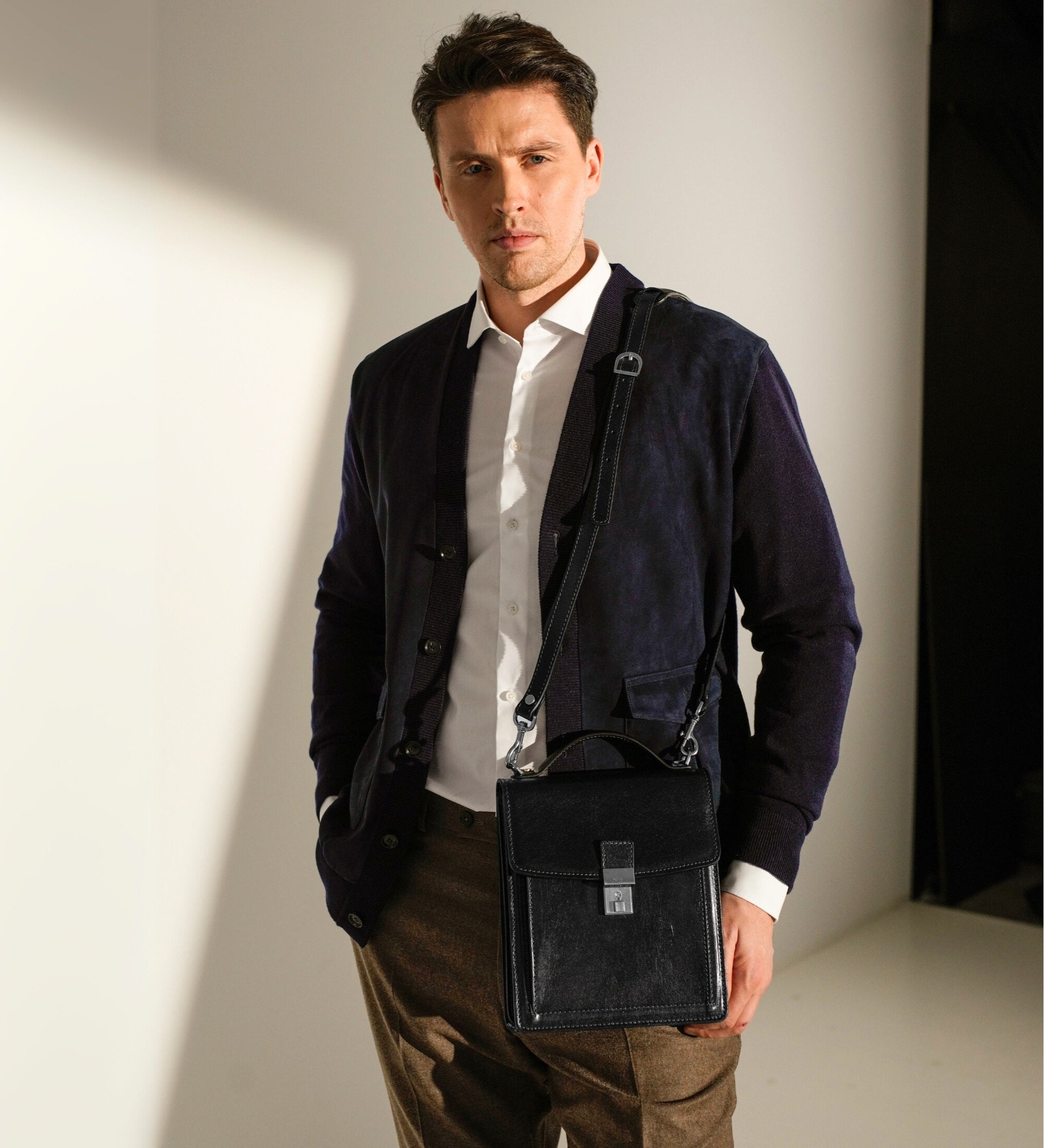 Kleine Aktentasche aus Leder - Walden