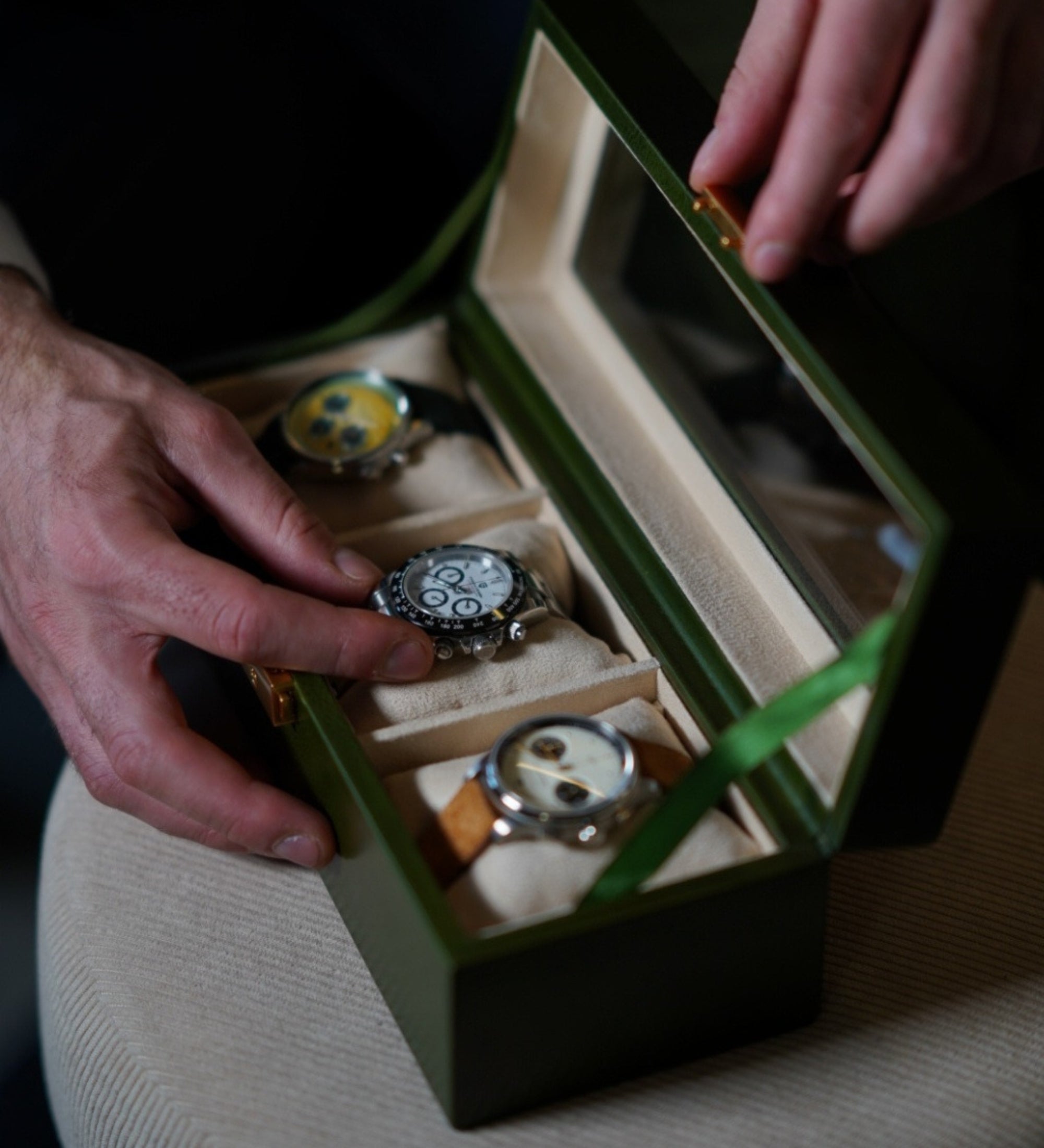 Uhrenbox aus Leder, Uhren-Organizer - Silence