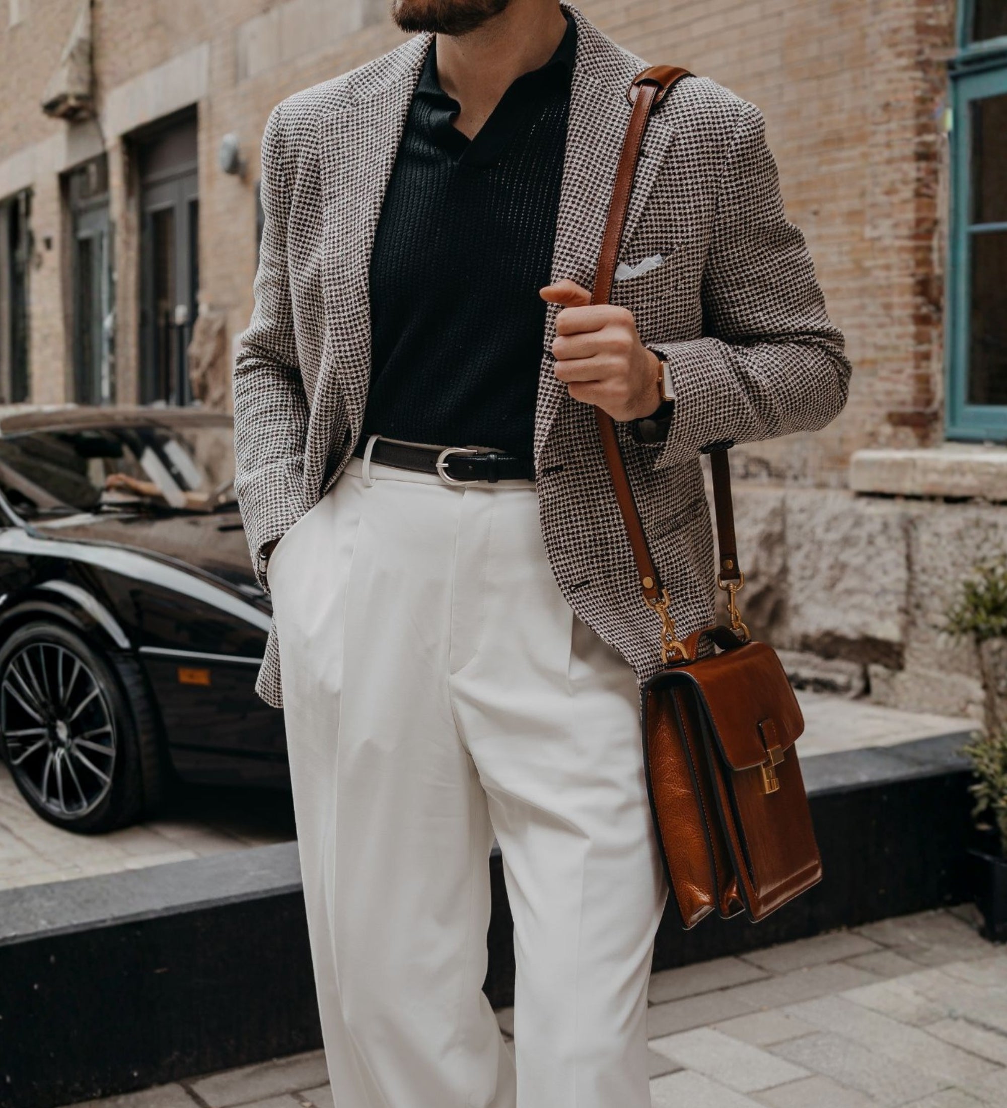 Kleine Aktentasche aus Leder - Walden