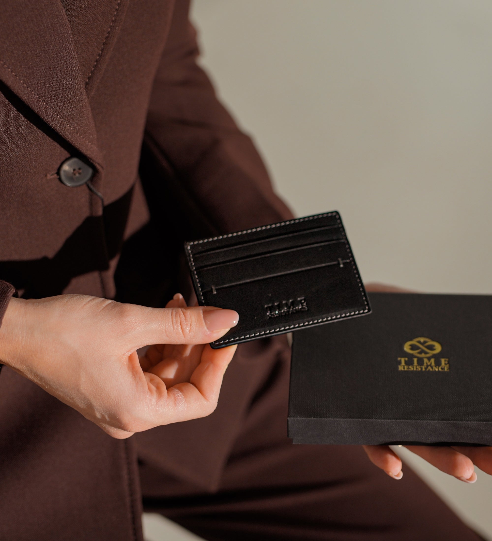 Damen Kreditkartenetui aus Leder, Visitenkartenetui - Fireflies