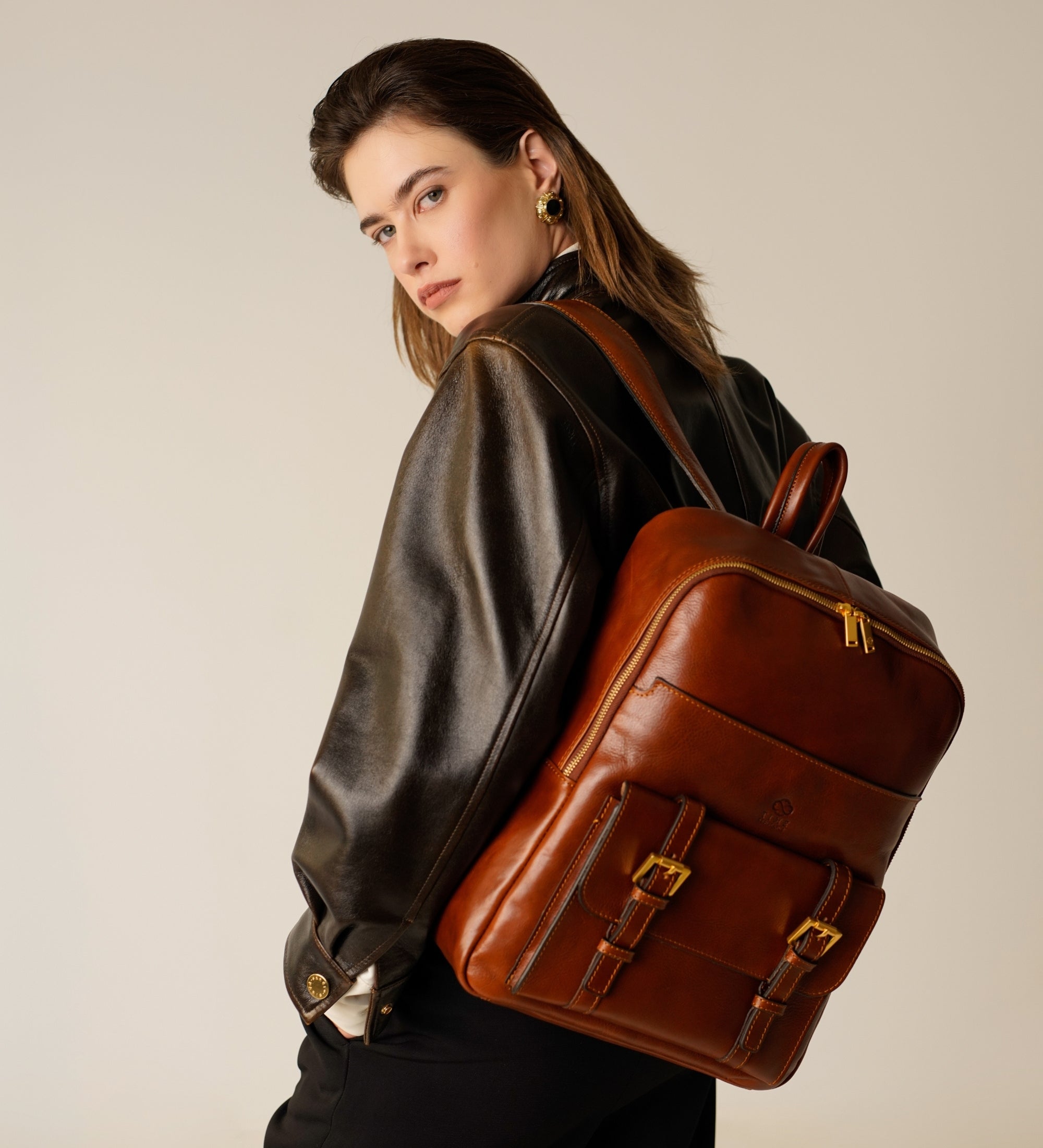 Damen Rucksack Reisetasche aus Leder - The Divine Comedy