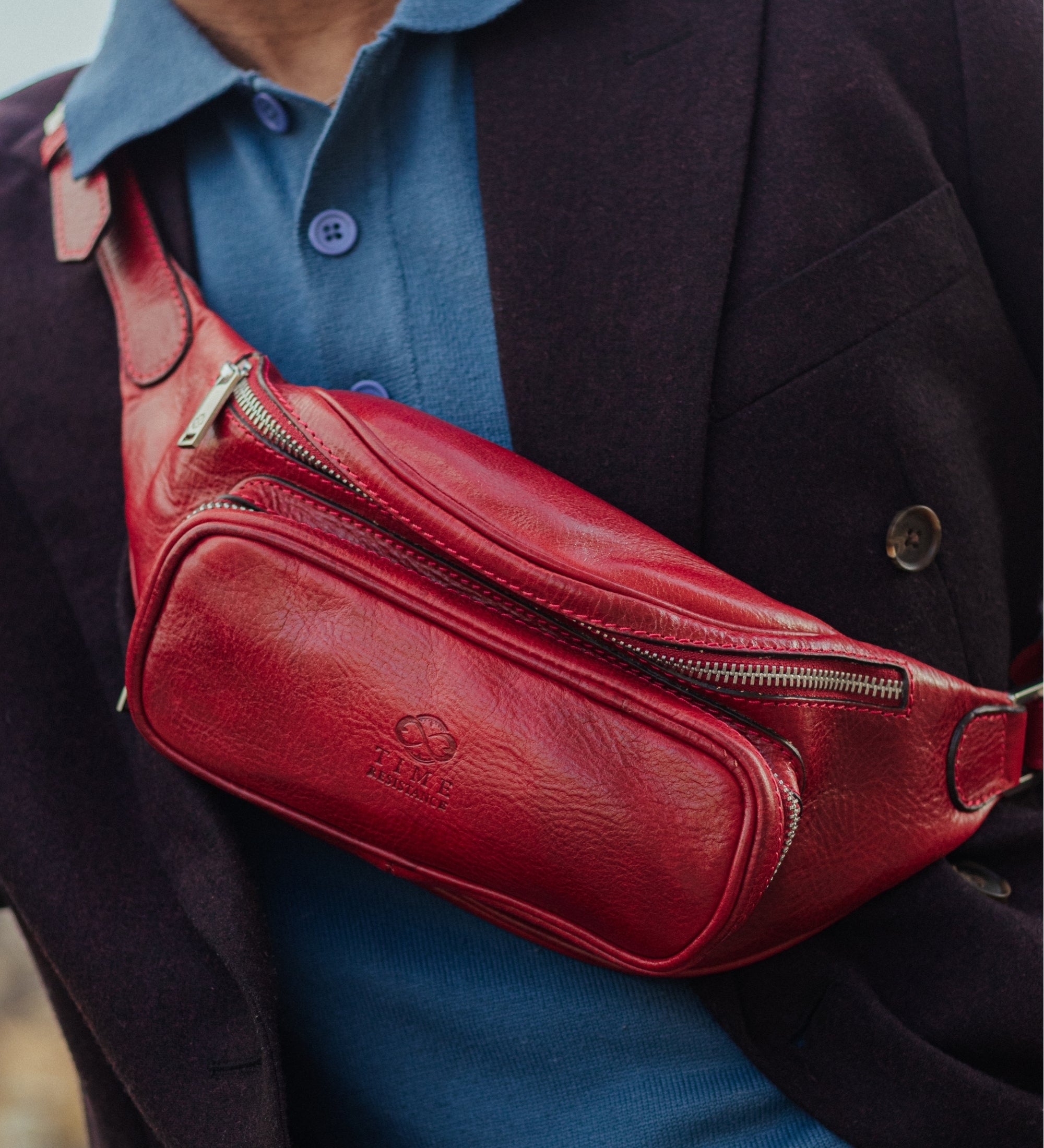 Schultertasche Bauchtasche aus Leder - Independent People