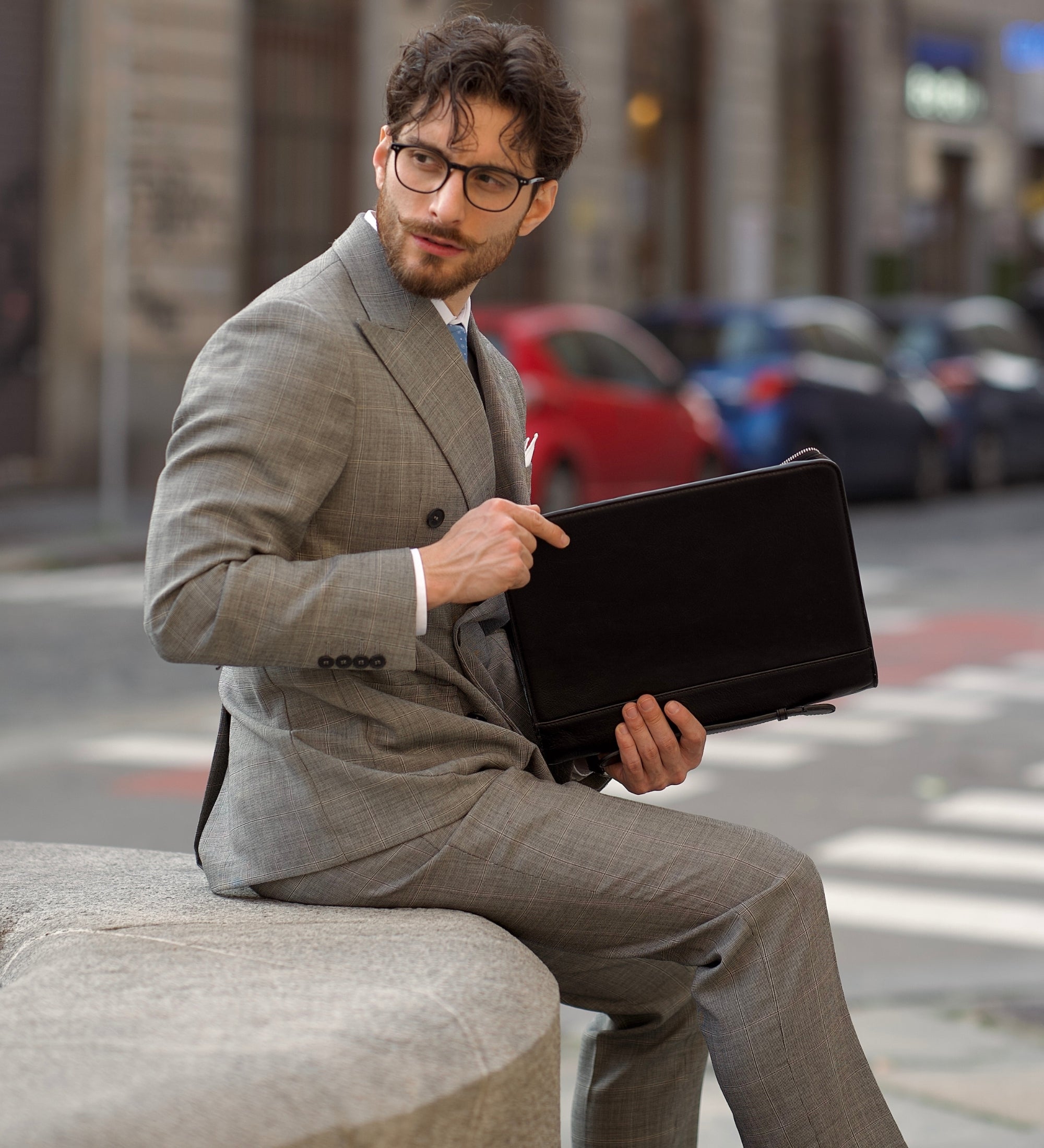 Portfolio aus Leder mit Ordner - Joy in the Morning