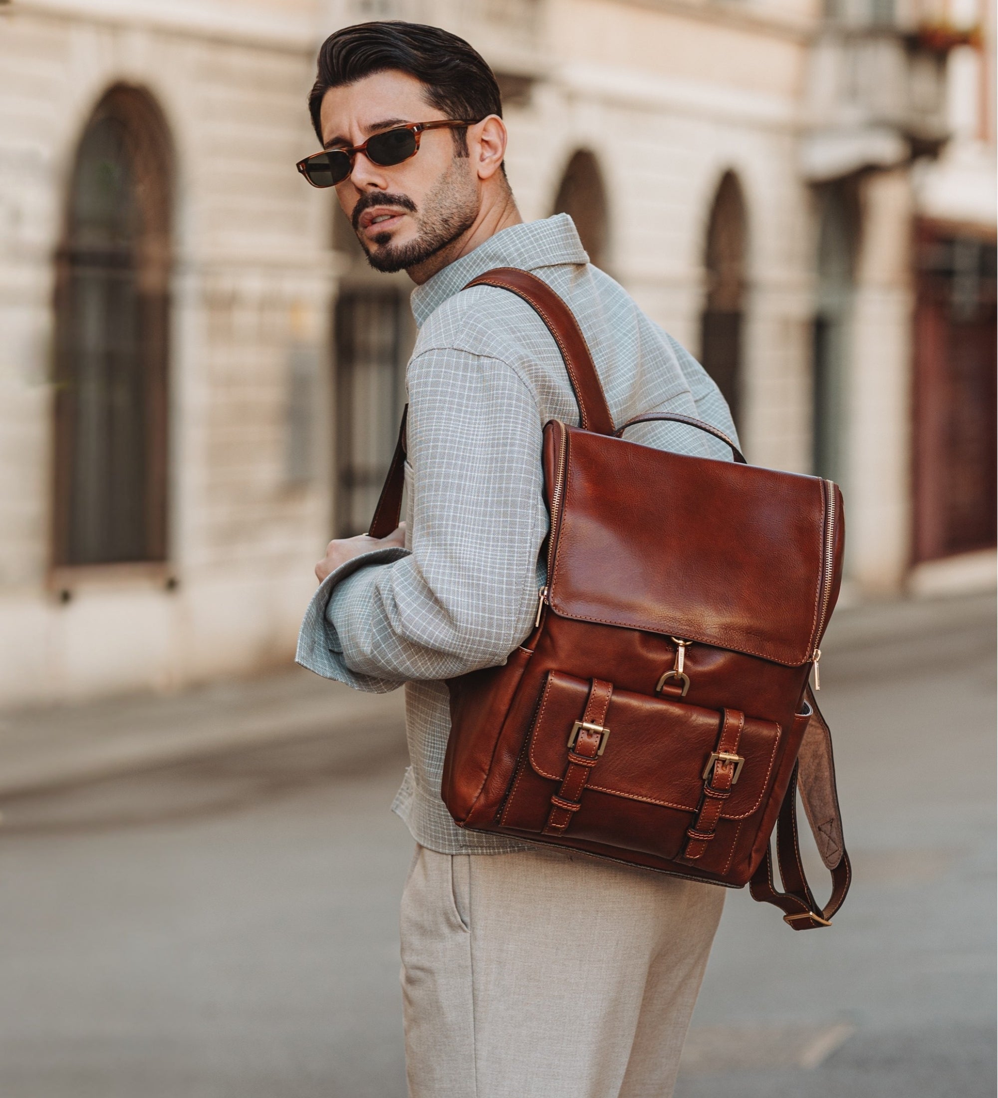 Großer Rucksack aus Leder - The Odyssey