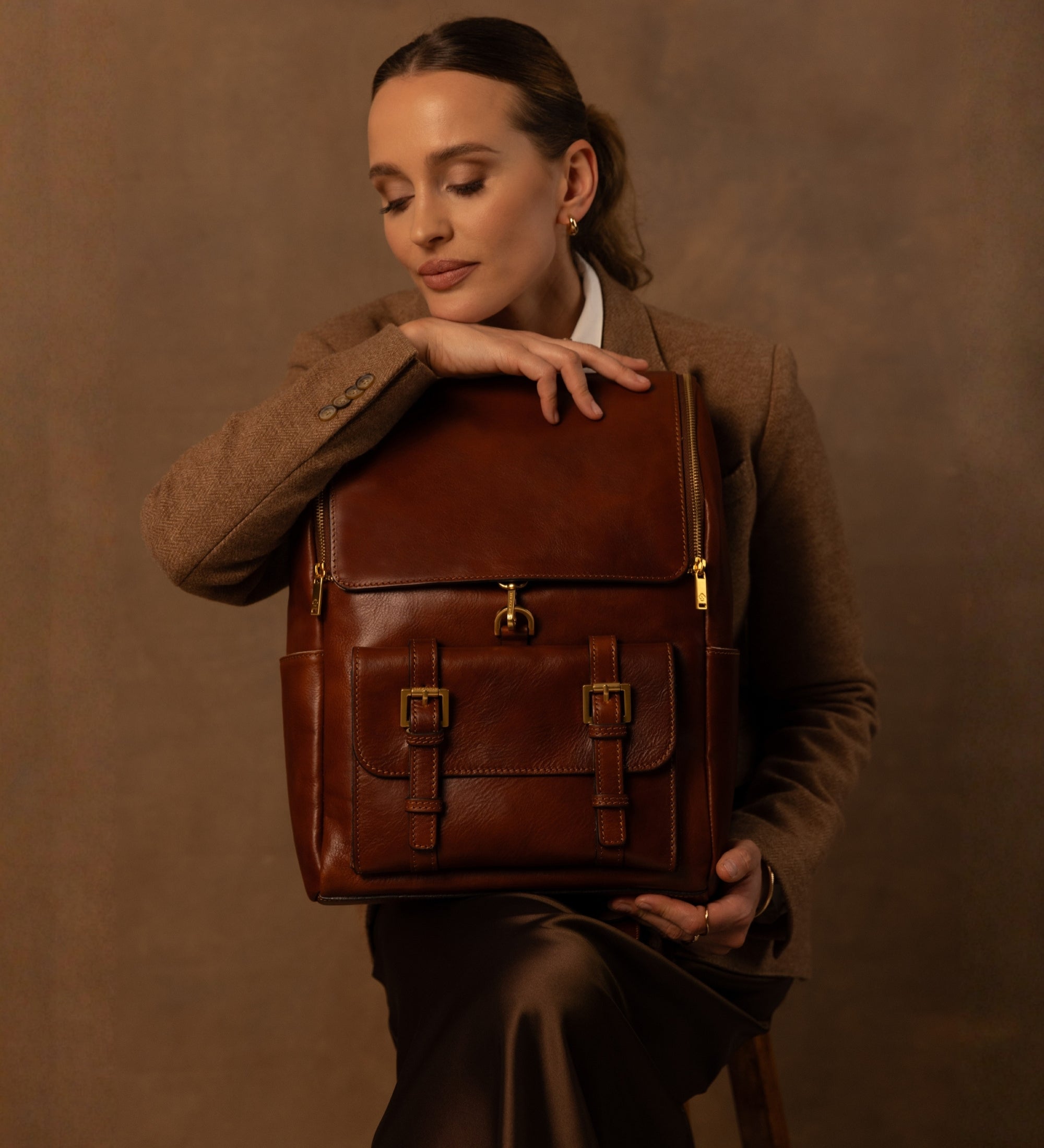 Großer Rucksack aus Leder für Damen - The Odyssey