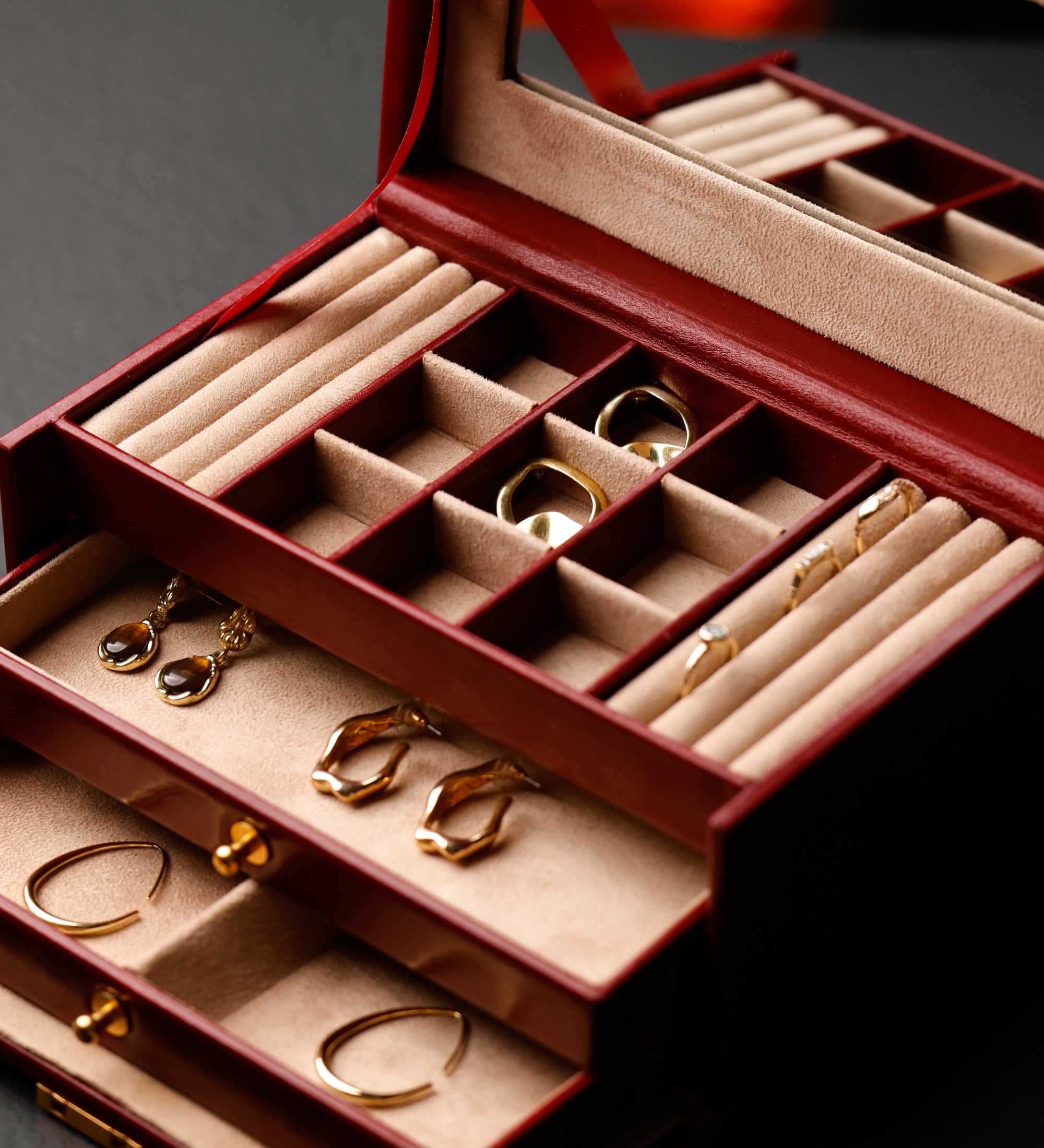 Schmuckkästchen aus Leder für Damen - Beloved