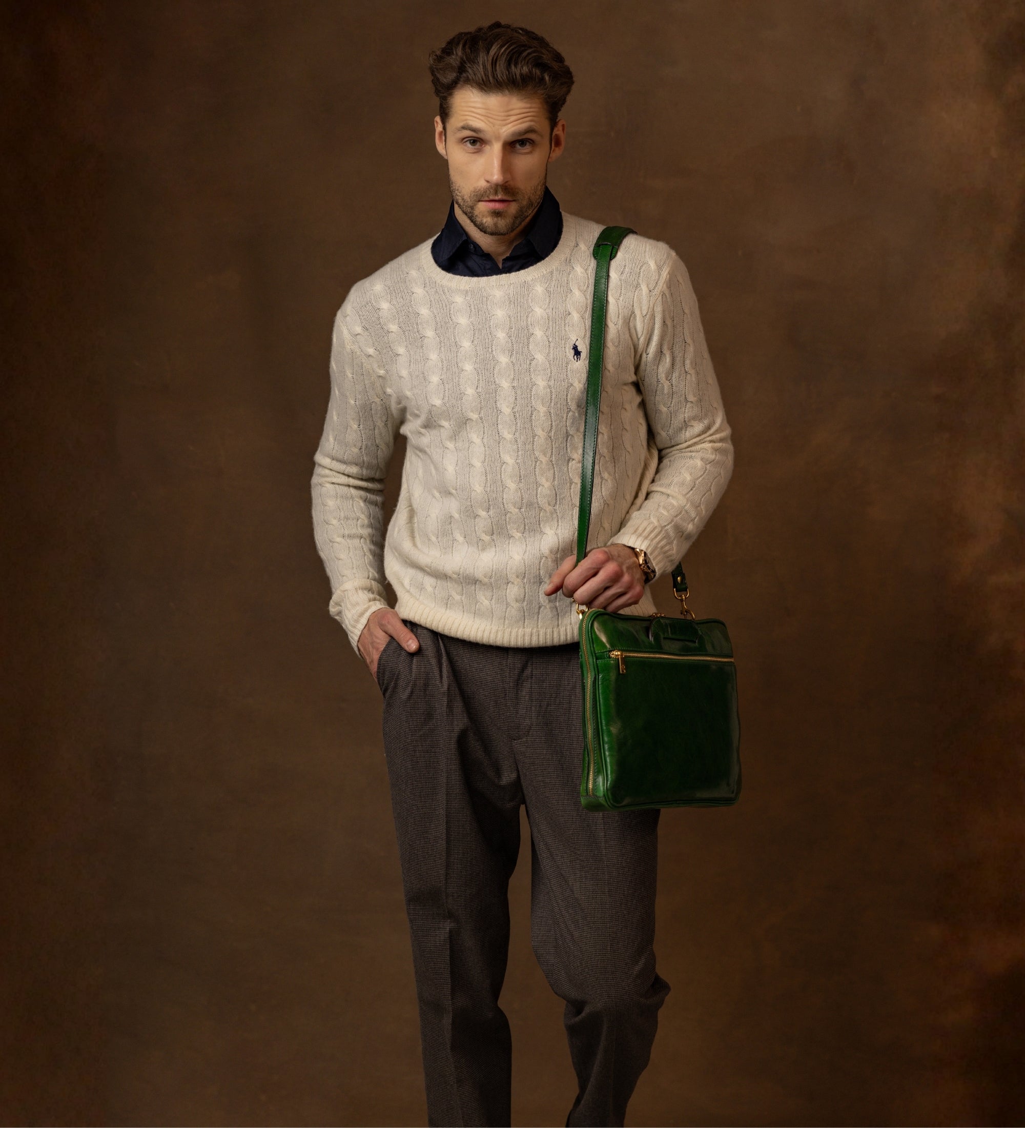 Aktentasche Laptoptasche aus Leder - Brave New World