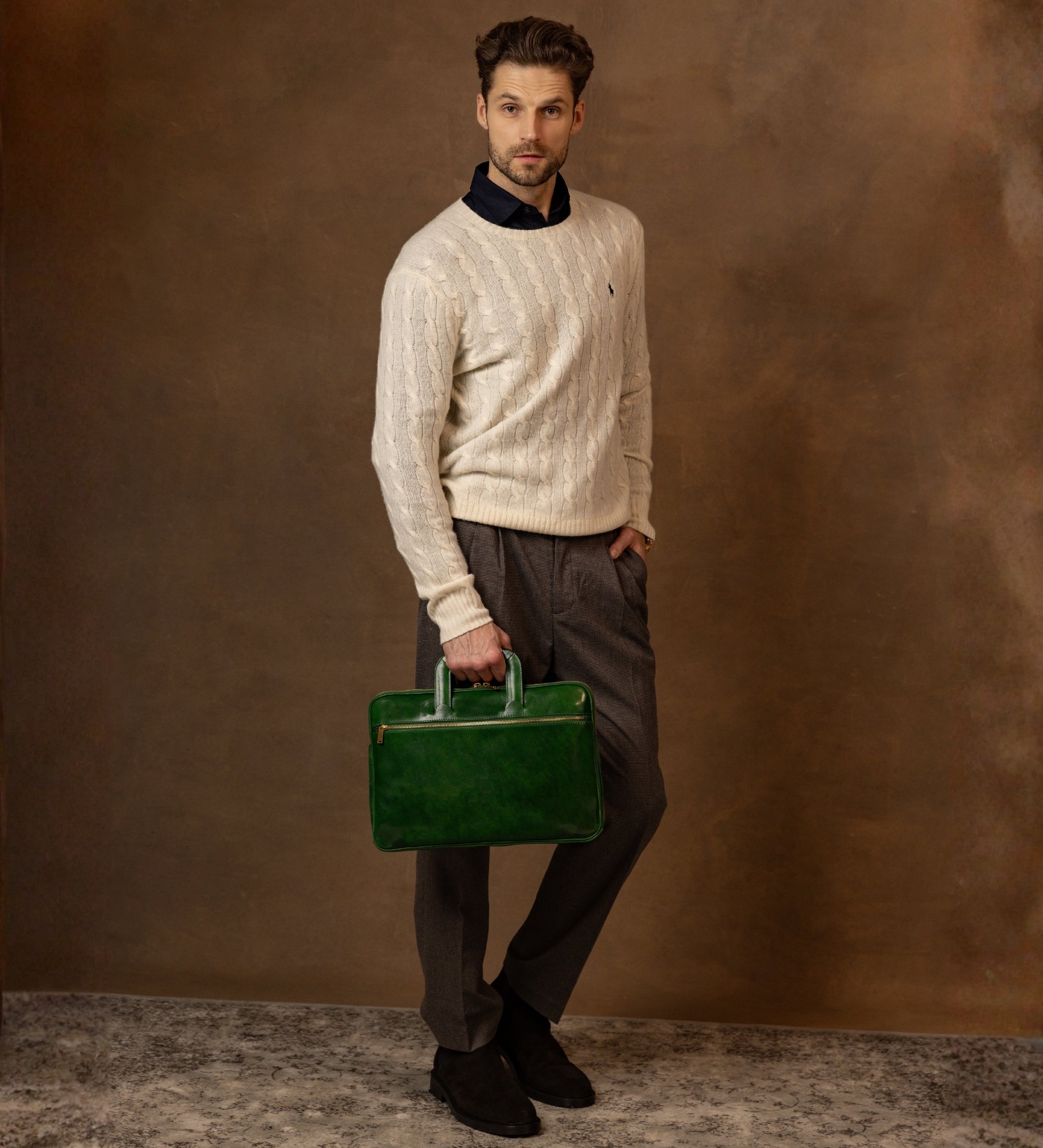 Aktentasche Laptoptasche aus Leder - Brave New World