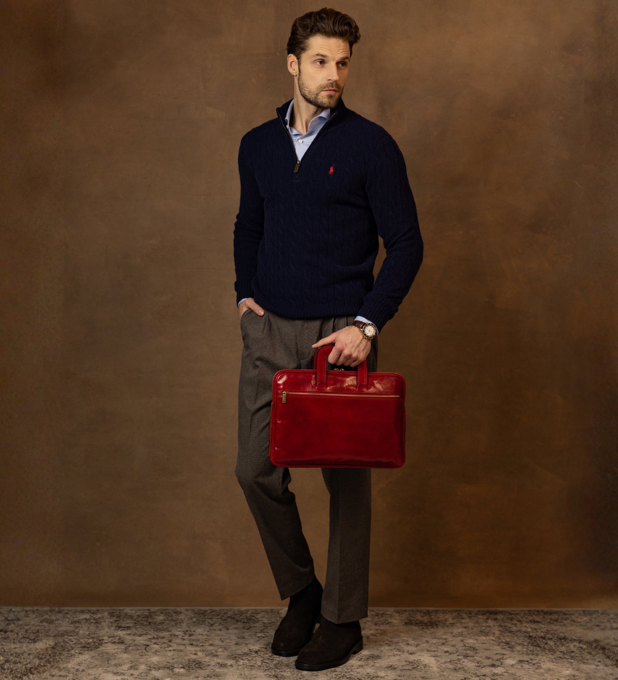 Aktentasche Laptoptasche aus Leder - Brave New World