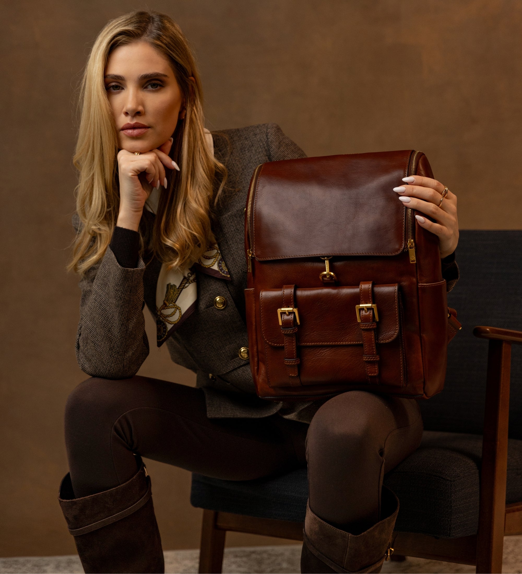 Großer Rucksack aus Leder für Damen - The Odyssey