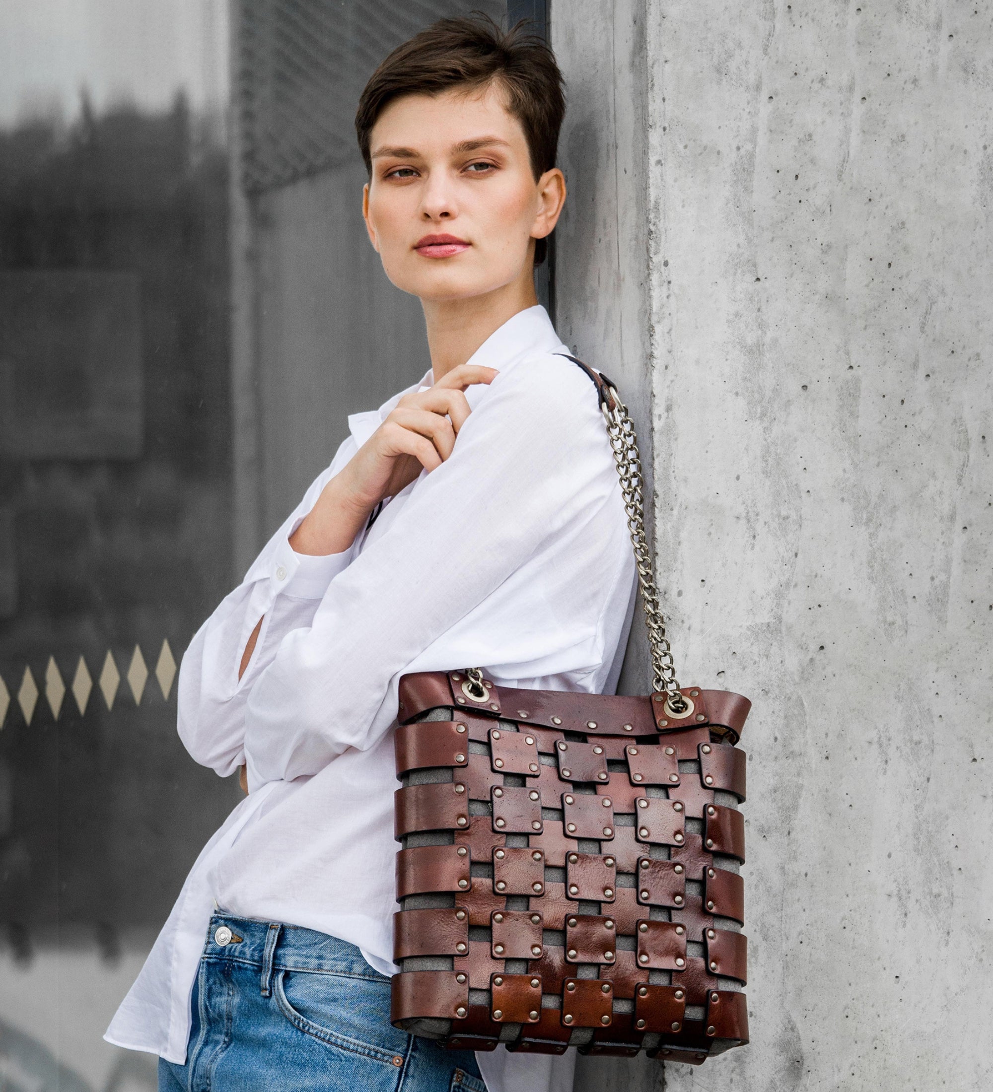 Damen Tragetasche aus Leder - Jeanne d'Arc