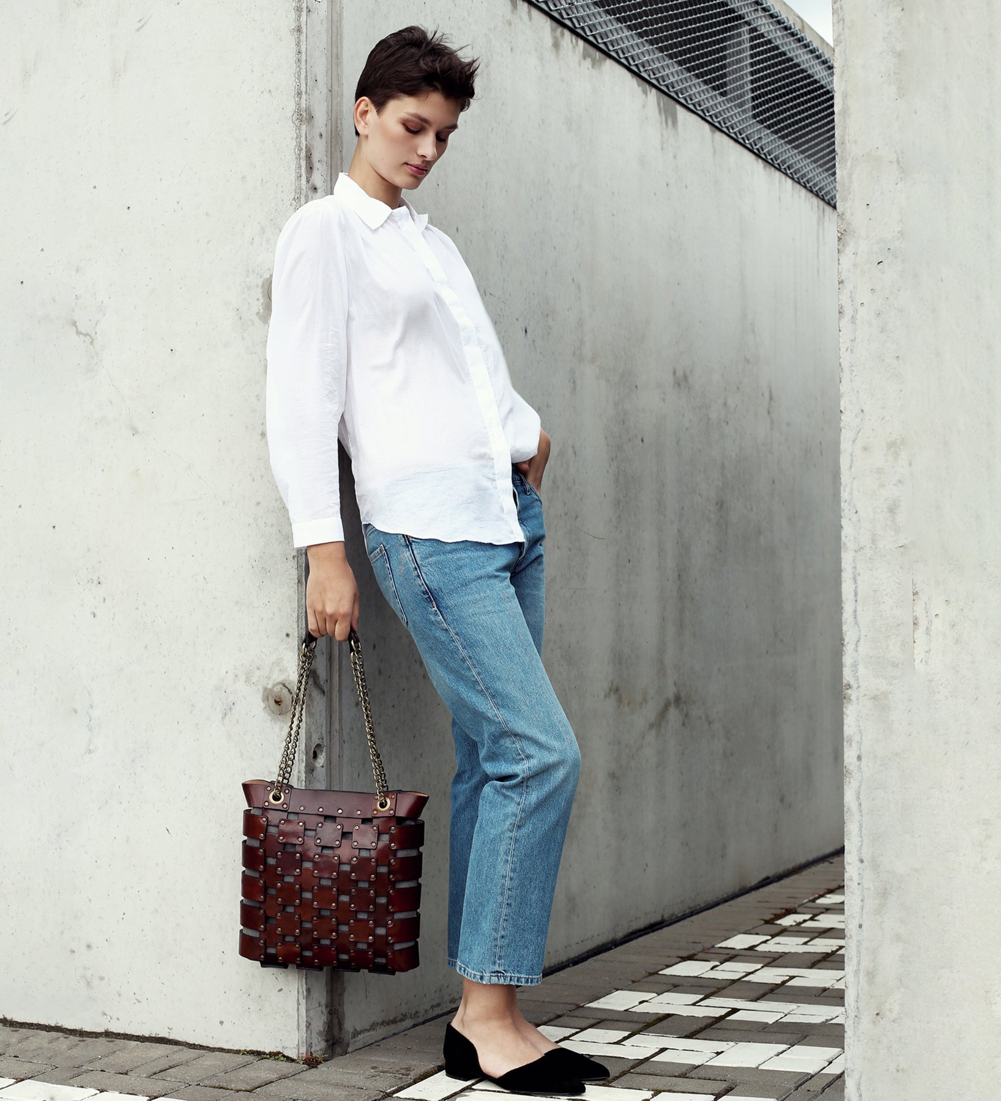 Damen Tragetasche aus Leder - Jeanne d'Arc