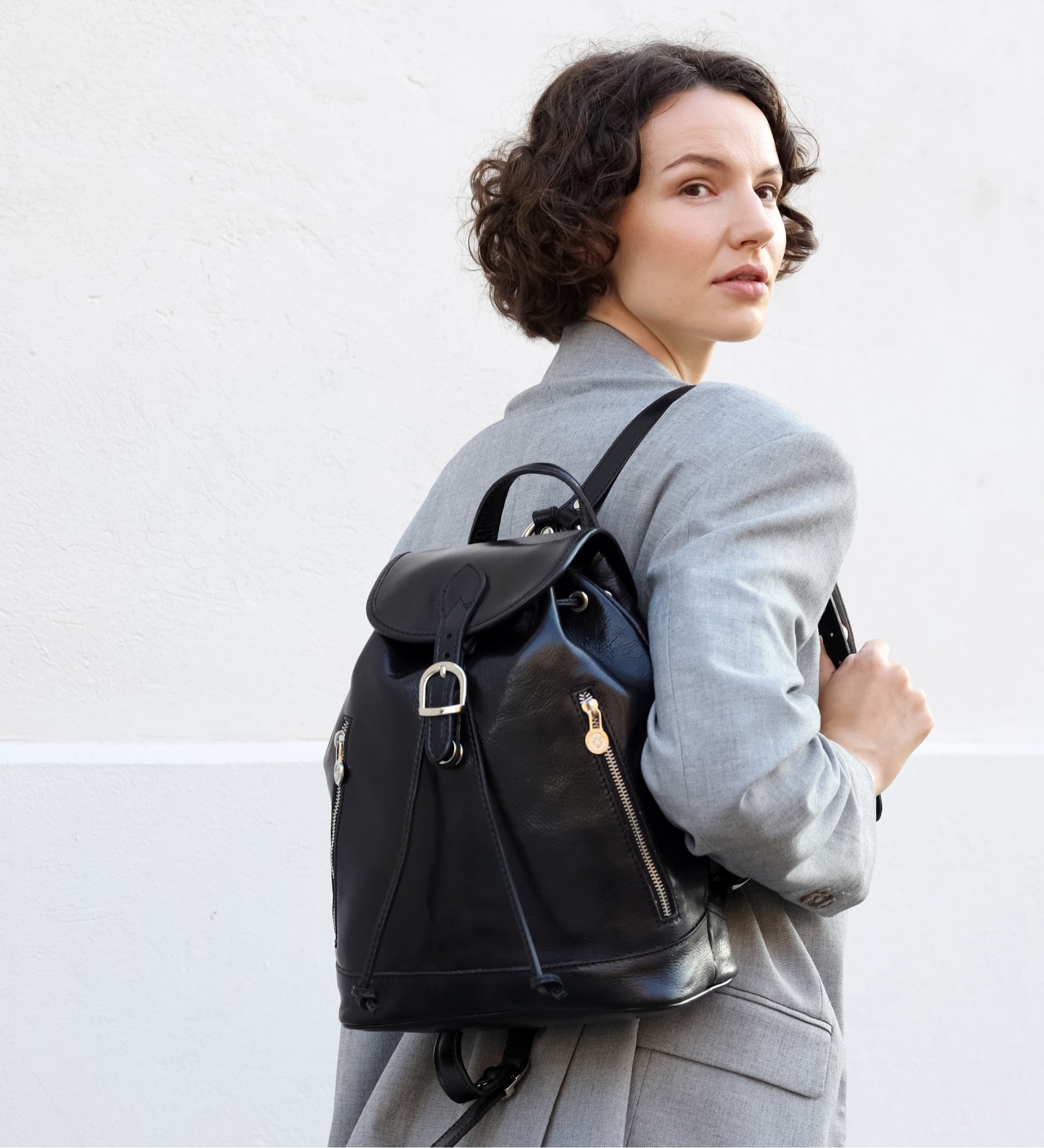 Rucksack aus Leder für Damen - White Noise