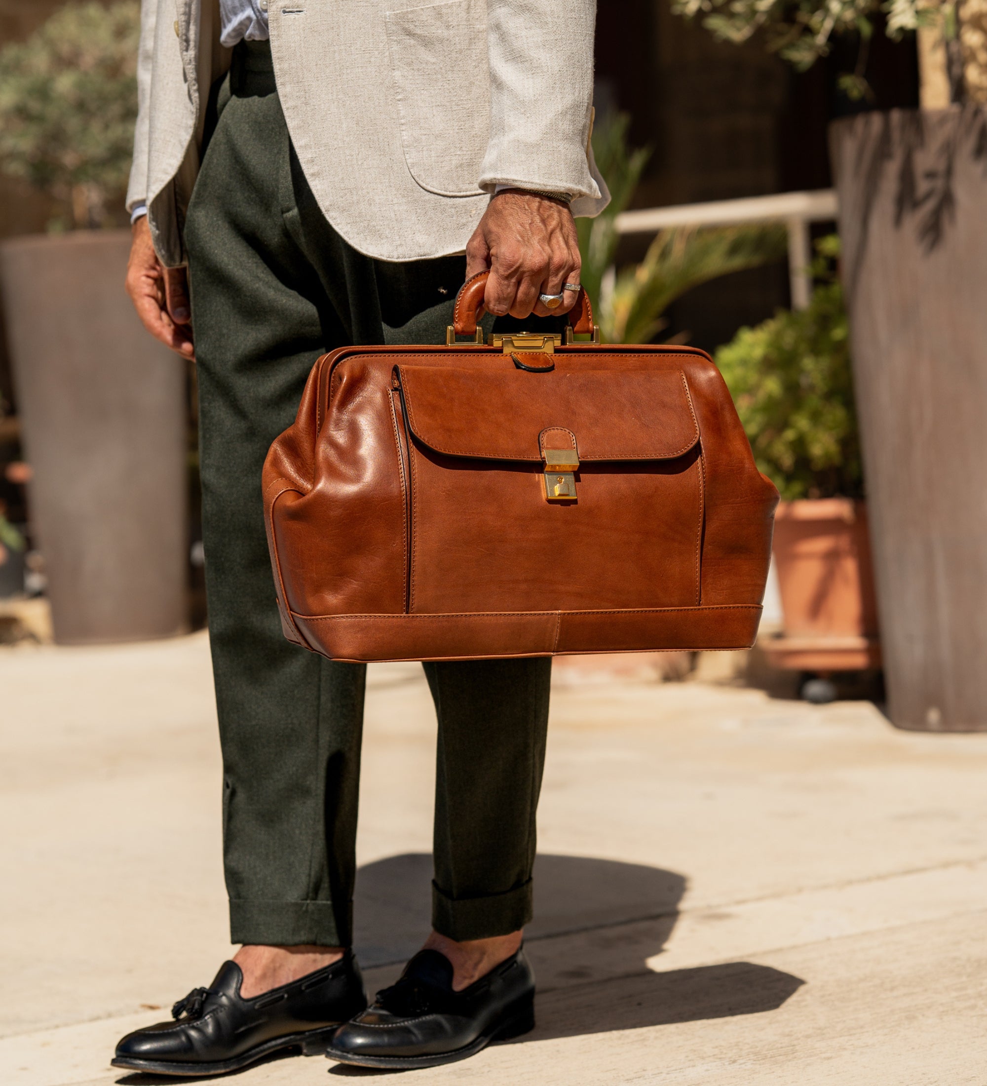 Große Arzttasche aus Italienischem Leder - Hamlet