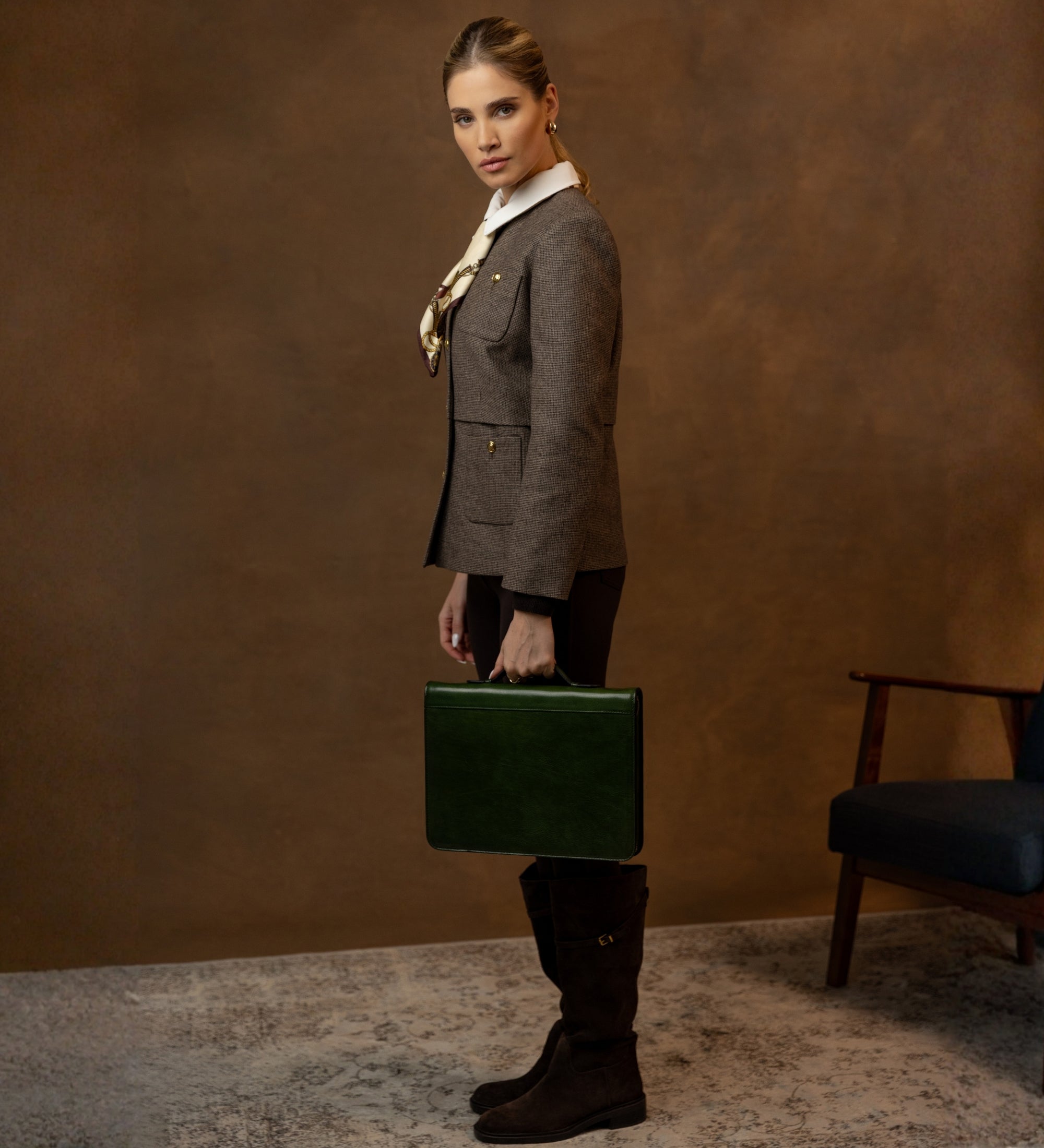 Portfolio aus Leder mit Ordner für Damen - Joy in the Morning