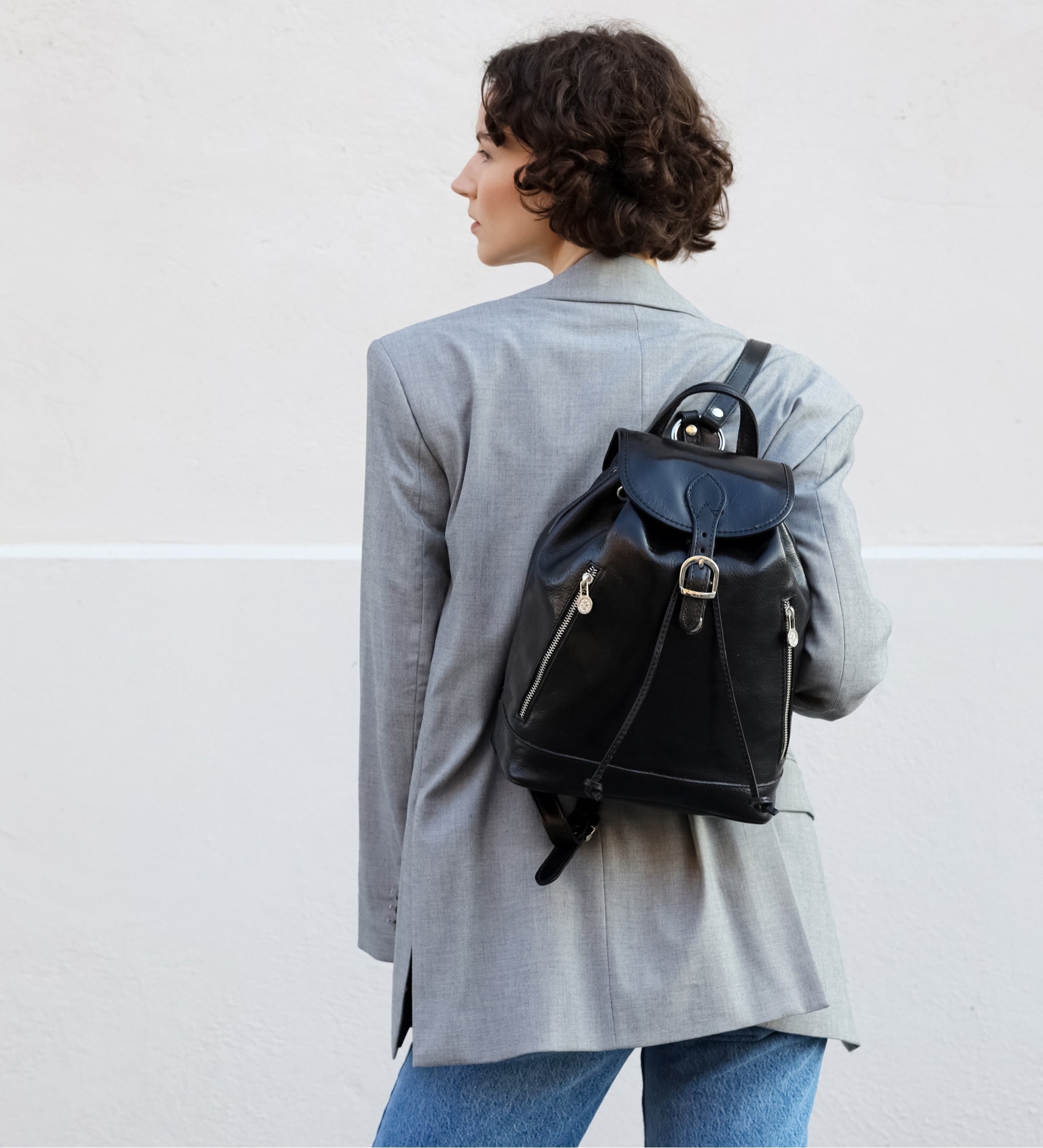 Rucksack aus Leder für Damen - White Noise