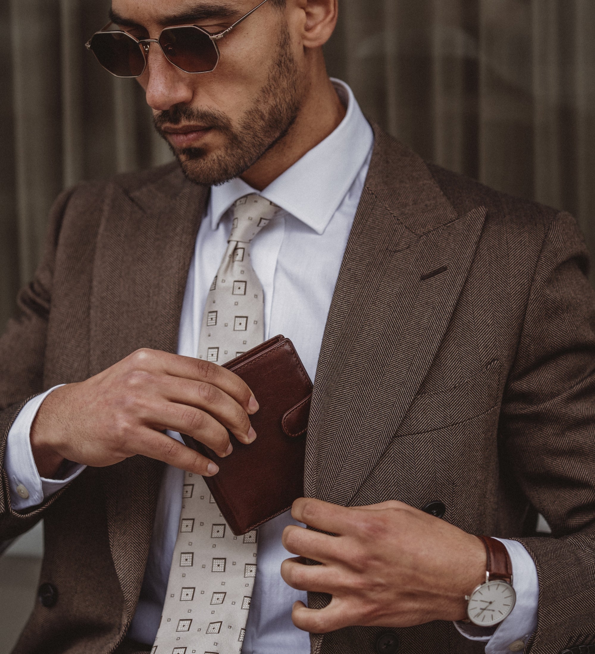 Geldbörse aus Leder mit Druckknopfverschluss - Ironweed