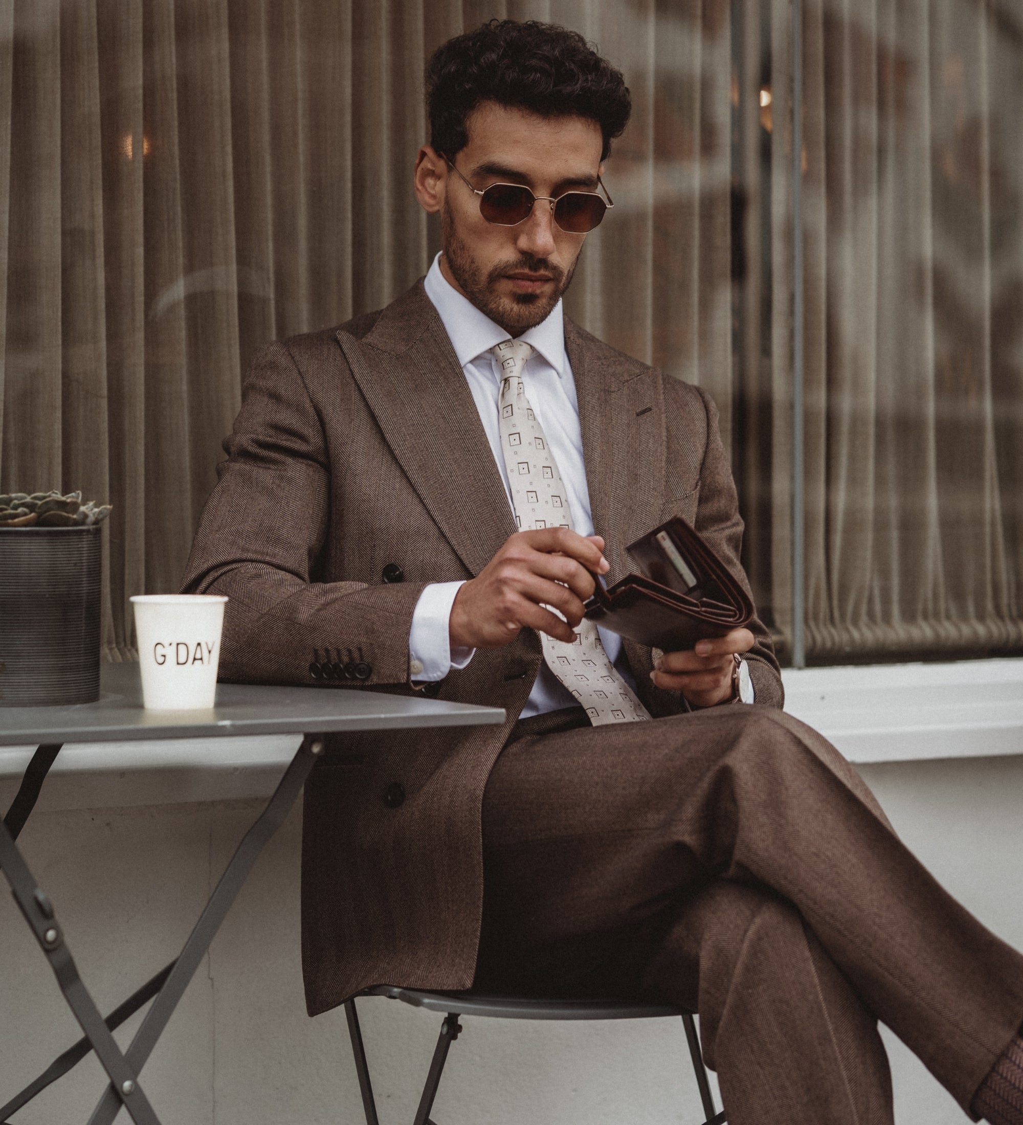 Geldbörse aus Leder mit Druckknopfverschluss - Ironweed